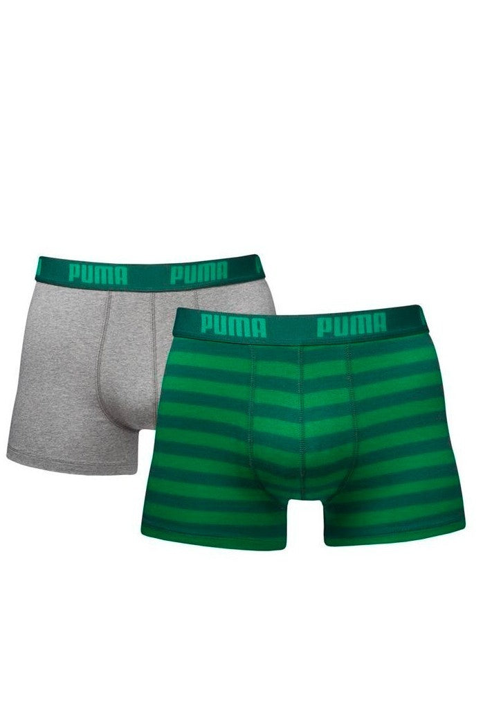 BIPACK BOXERS PUMA VERDES RAYAS/ LISO LETRAS GOMA