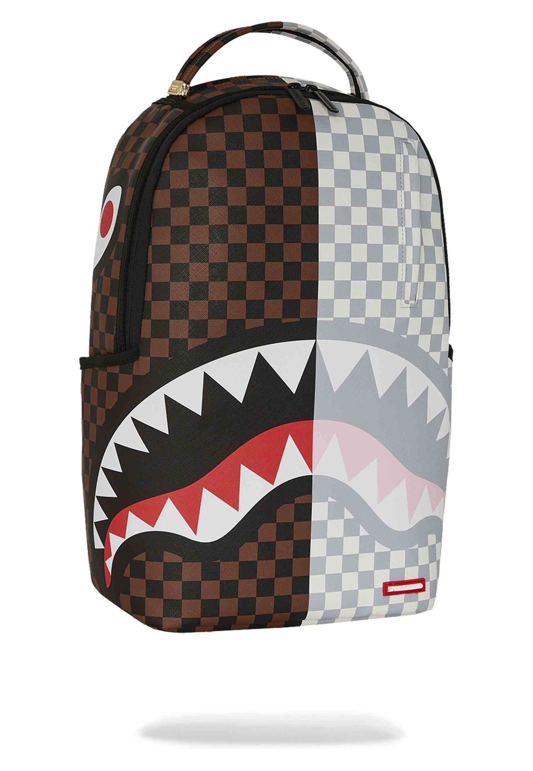 MOCHILA SPRAYGROUND MARRON/BLANCA SPLIT ROSE SHARK IN PARIS BACKPACK
