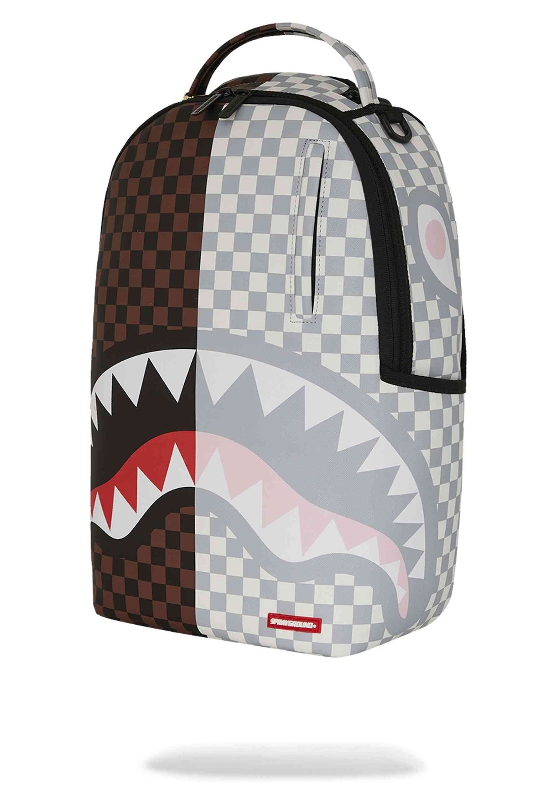 MOCHILA SPRAYGROUND MARRON/BLANCA SPLIT ROSE SHARK IN PARIS BACKPACK