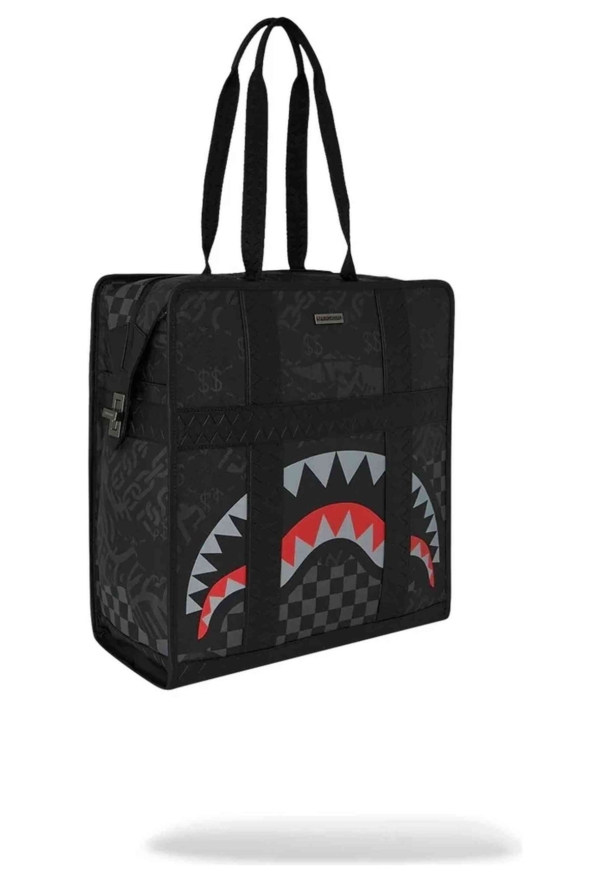 BOLSA SPRAYGROUND NEGRA 4AM RED SHARK CARRY ON DUFFLE BAG