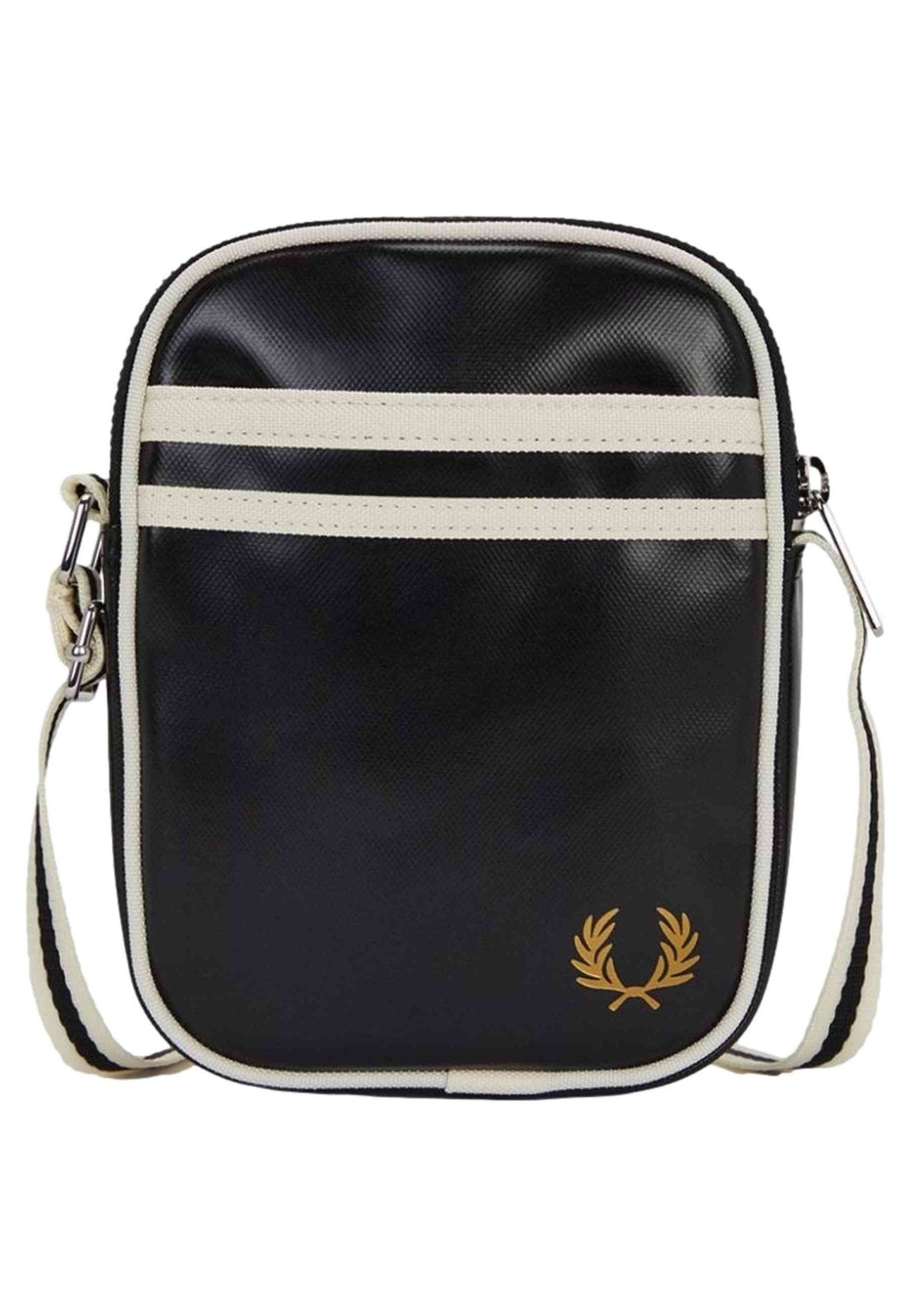 BOLSO FRED PERRY NEGRO RAYAS CLASSIC SMALL SIDE BAG - AREA ZERO