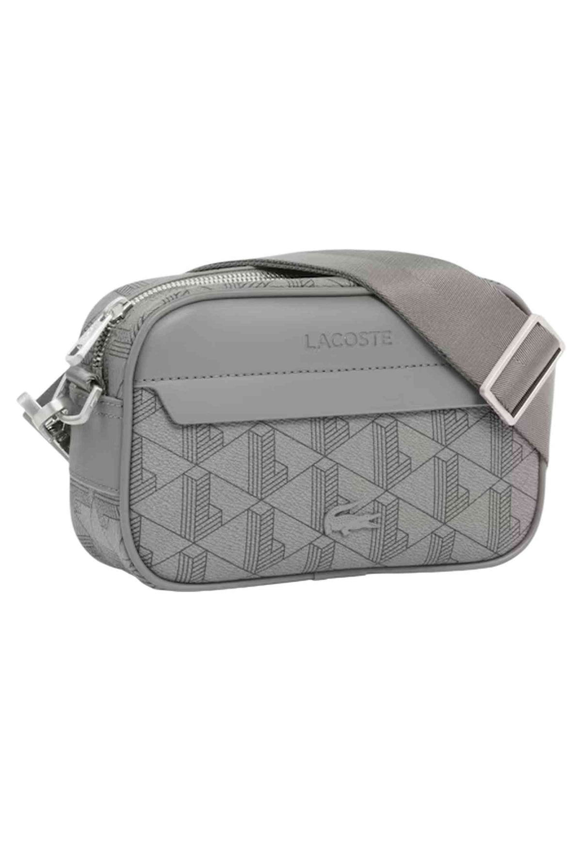 BOLSO LACOSTE GRIS MONOGRAM THE BLEND MESSENGER BAG