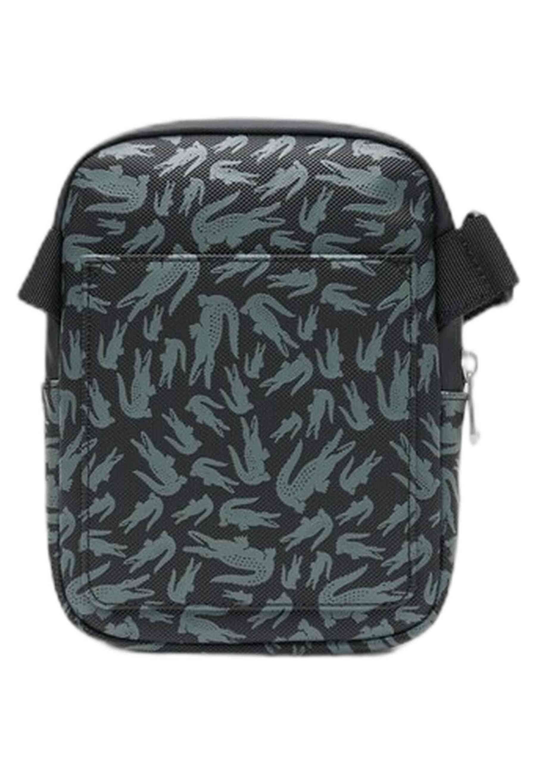 BOLSO LACOSTE NEGRO FULL PRINT FLAT CROSSOVER BAG