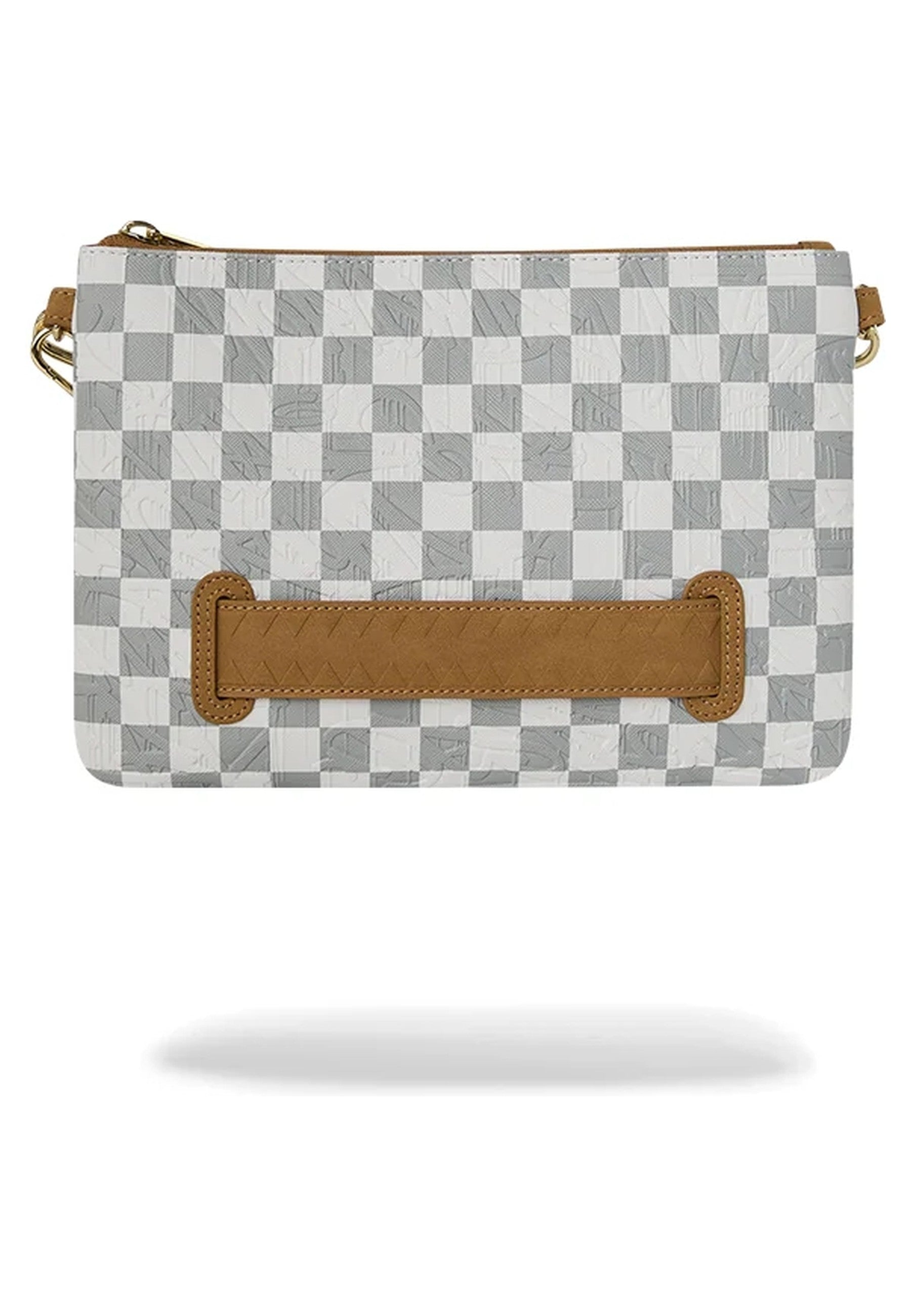 BOLSO SPRAYGROUND BLANCO GRAFF EMBOSSED CREAM CHECK CROSSOVER CLUTCH