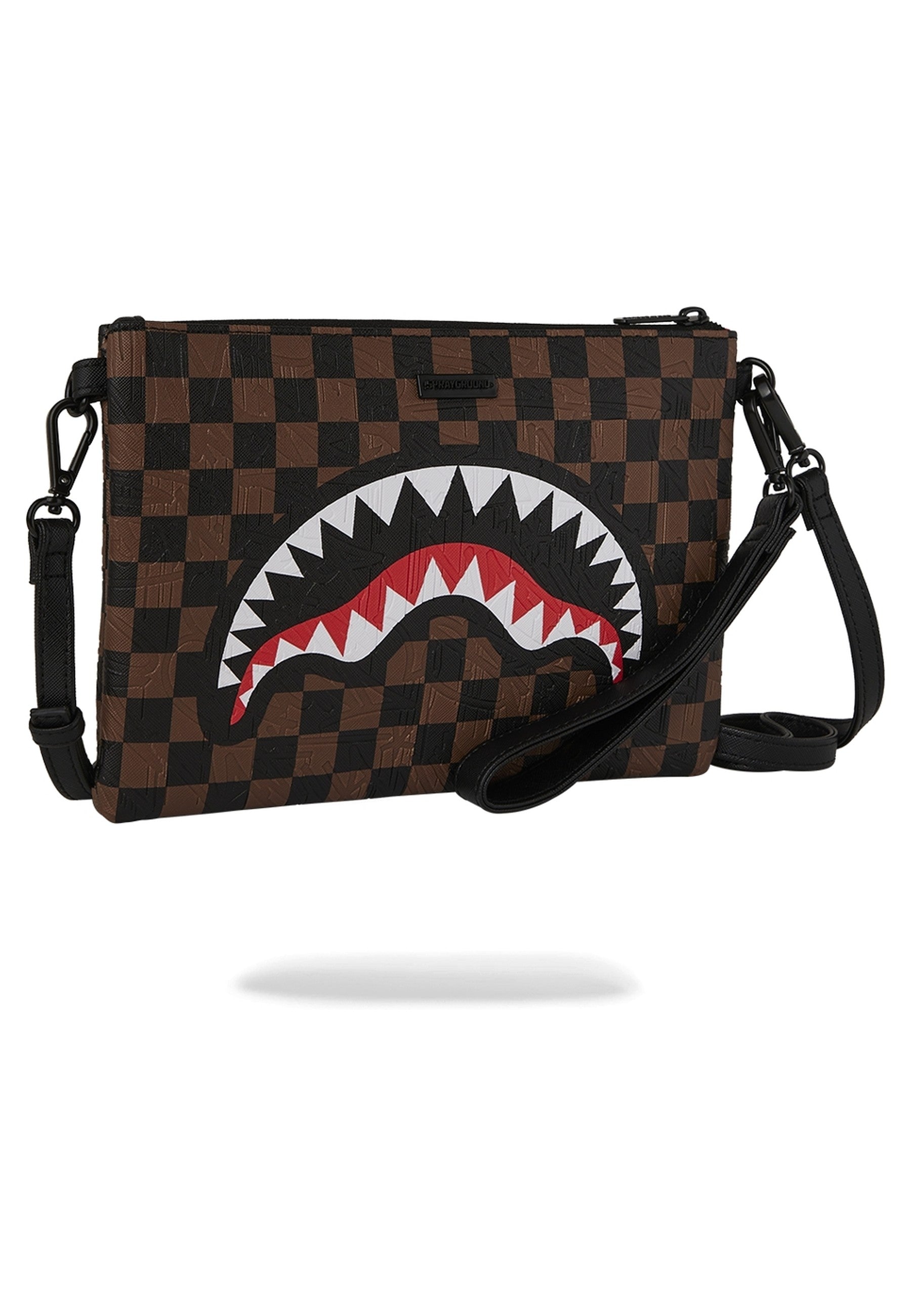 BOLSO SPRAYGROUND MARRON EMBOSS CROSSOVER CLUTCH