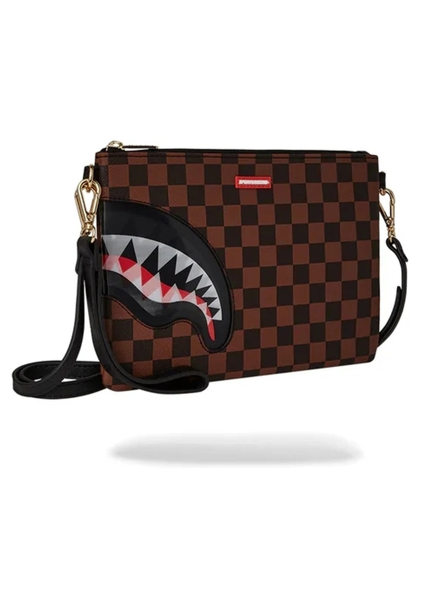BOLSO SPRAYGROUND MARRON SHARK IN PARIS LENTICULAR CHOMP SHOULDER STRAP - AREA ZERO