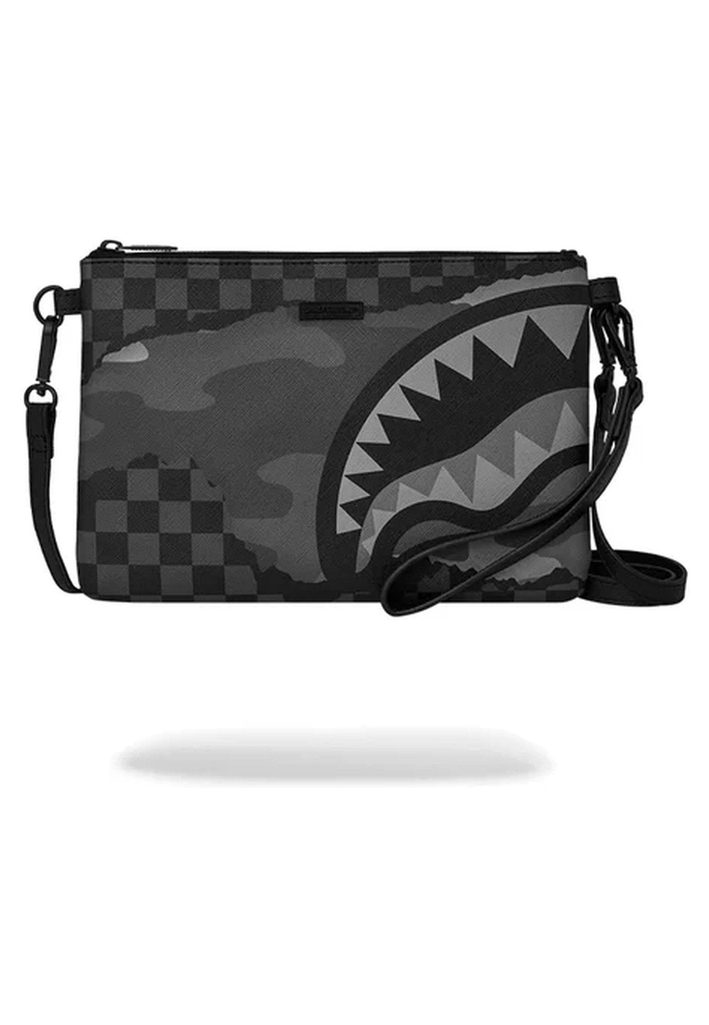 BOLSO SPRAYGROUND NEGRO SPLIT UP CAMO TEAR CROSSOVER CLUTCH - AREA ZERO