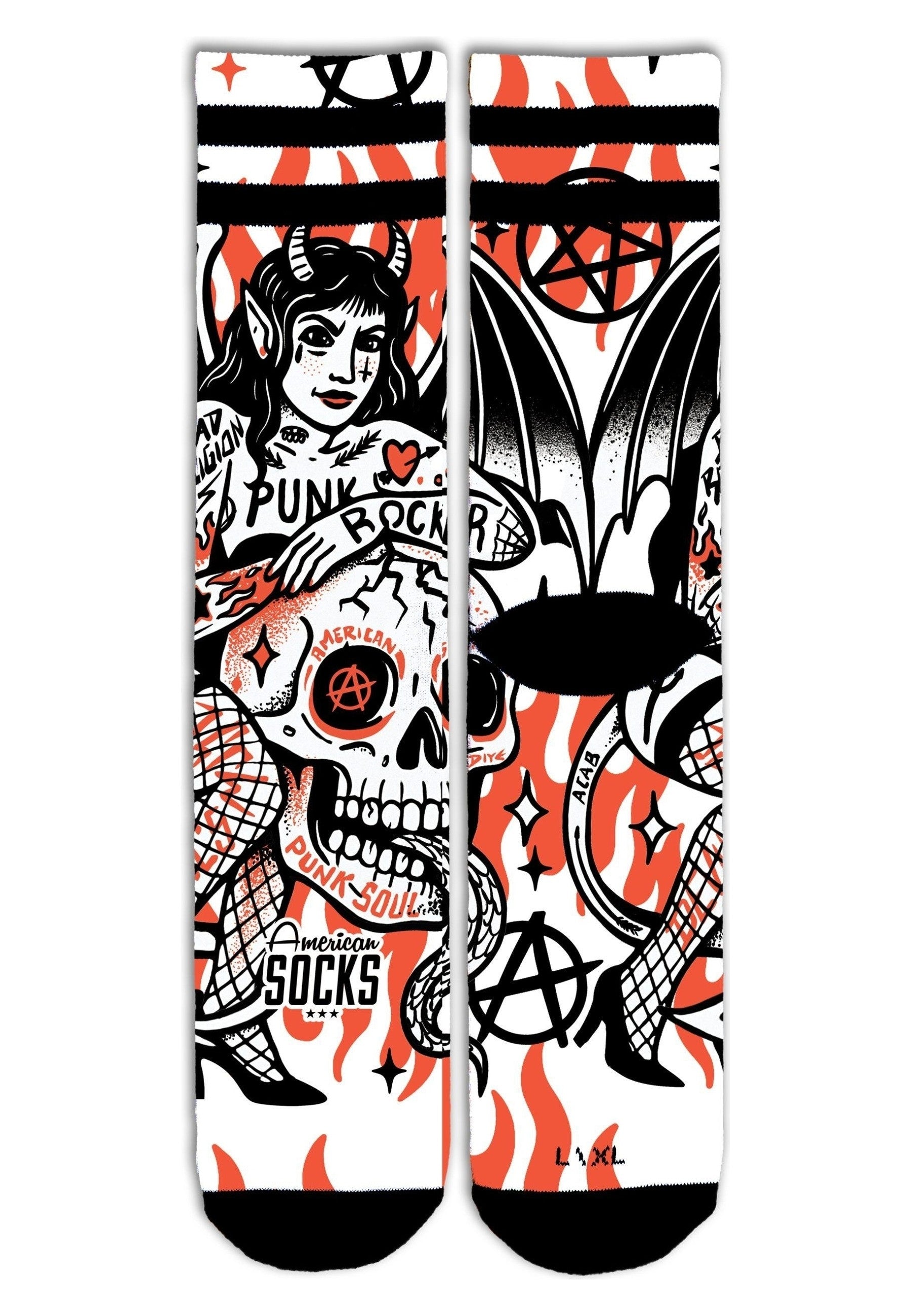 CALCETINES AMERICAN SOCKS BLANCOS DEVILS MUSE MID HIGH SIGNATURE SOCKS