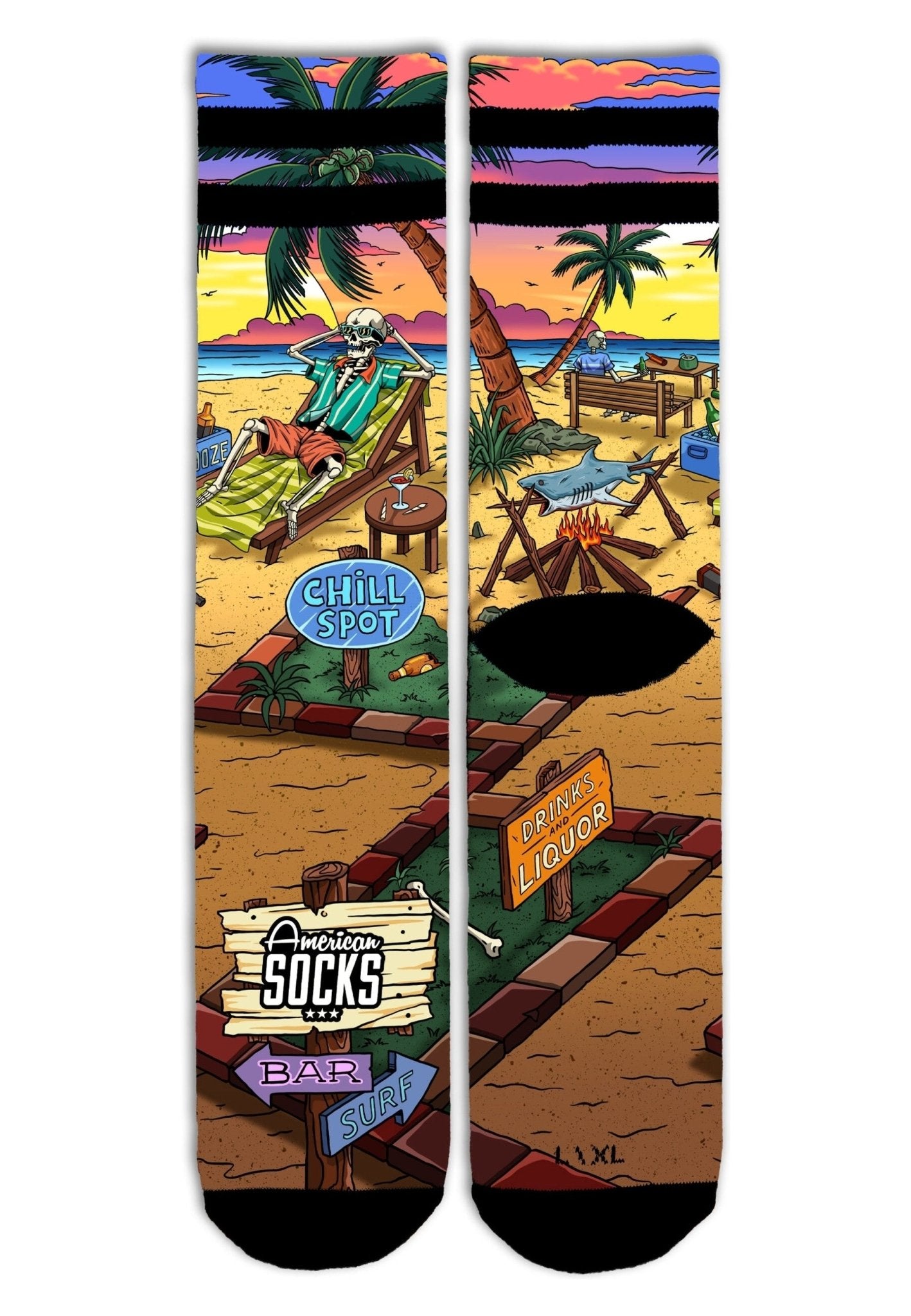 CALCETINES AMERICAN SOCKS MARRONES CHILLER MID HIGH SIGNATURE SOCKS - AREA ZERO