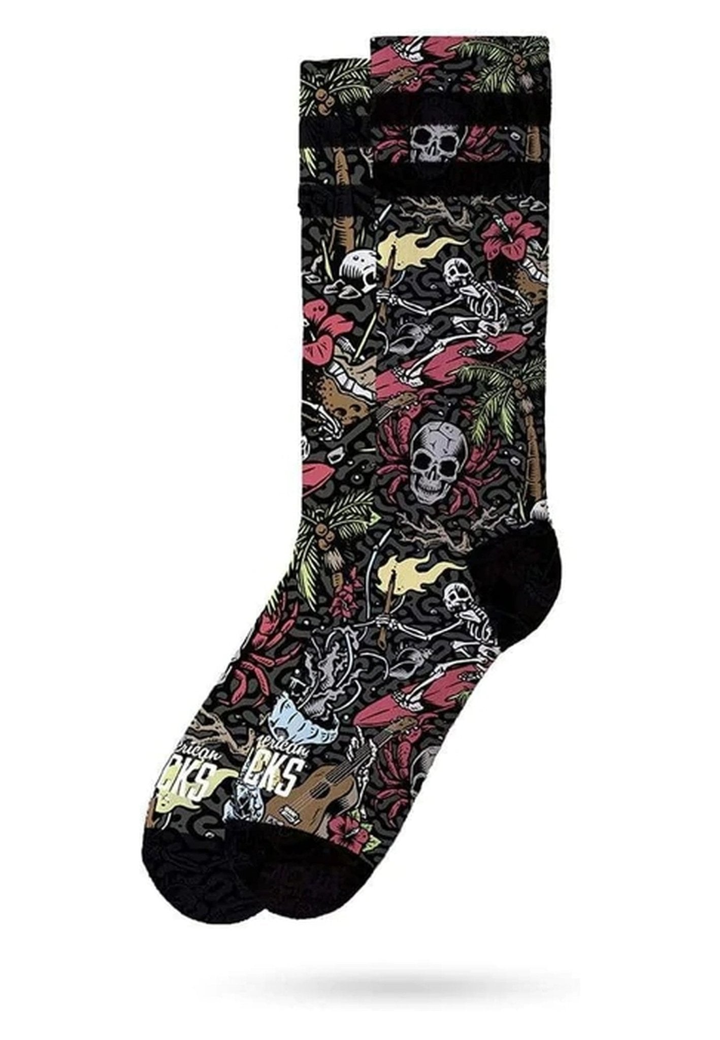 CALCETINES AMERICAN SOCKS NEGROS ALOHA MID HIGH - AREA ZERO