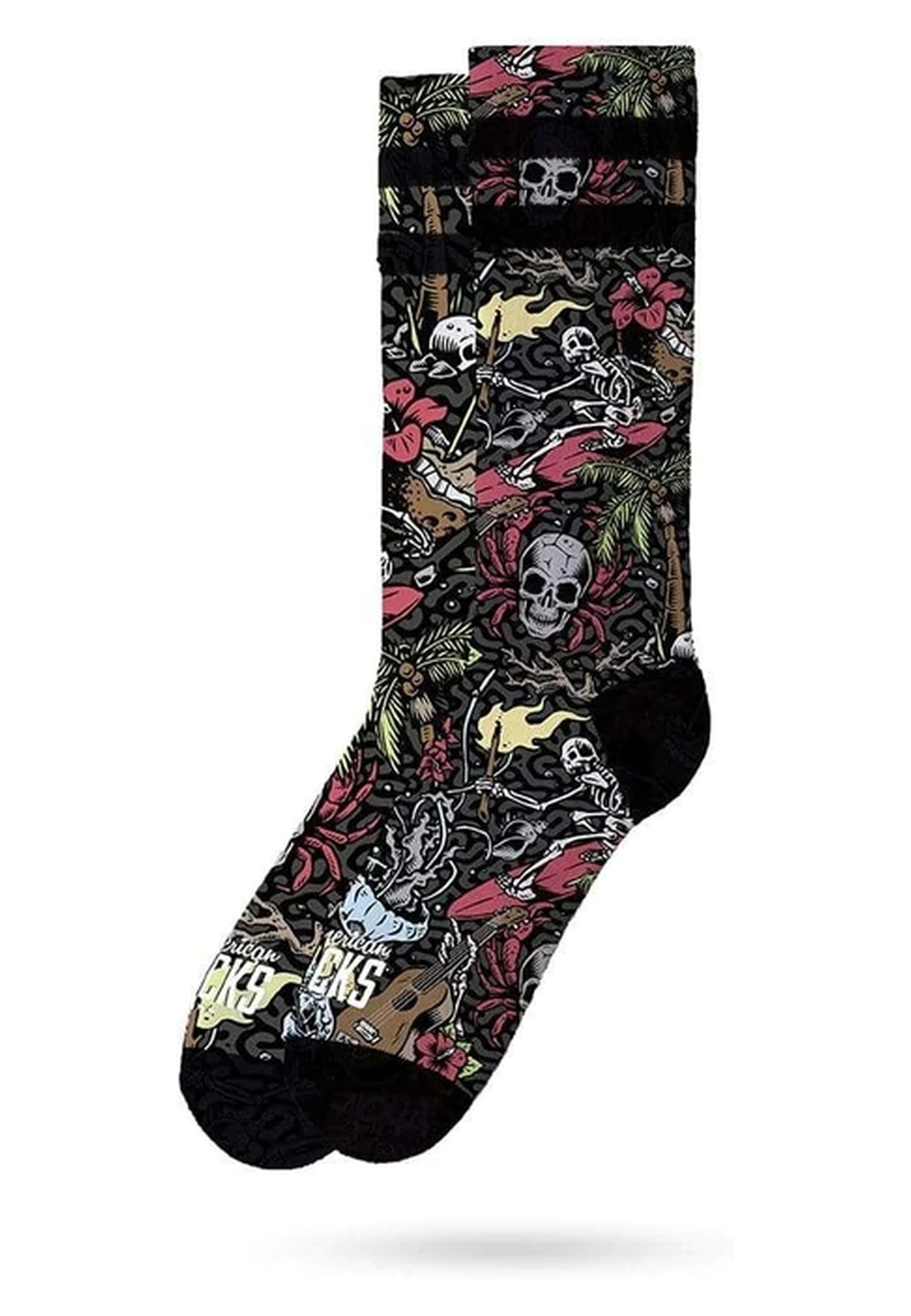 CALCETINES AMERICAN SOCKS NEGROS ALOHA MID HIGH