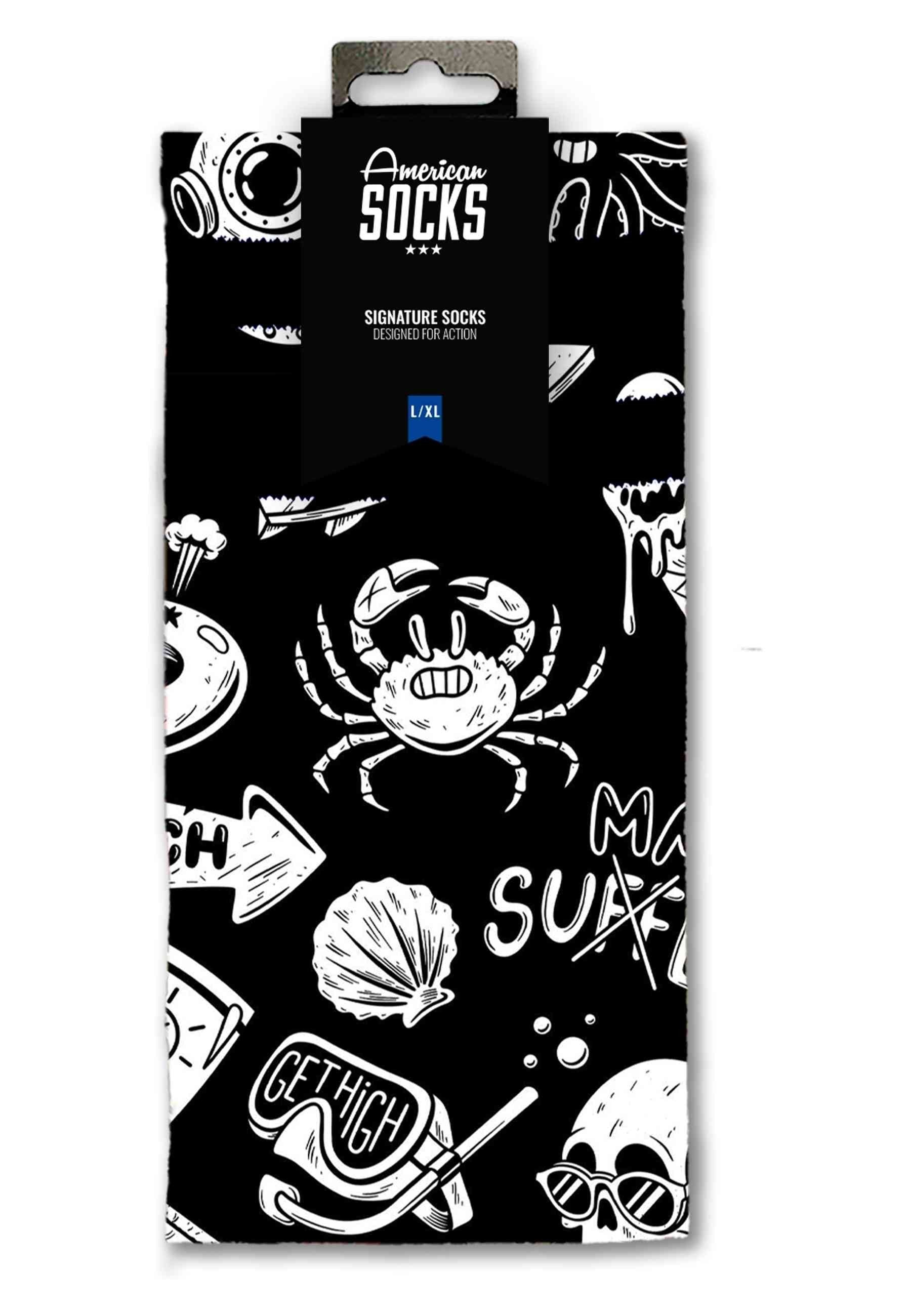 CALCETINES AMERICAN SOCKS NEGROS HELLA HOT SIGNATURE MID HIGH