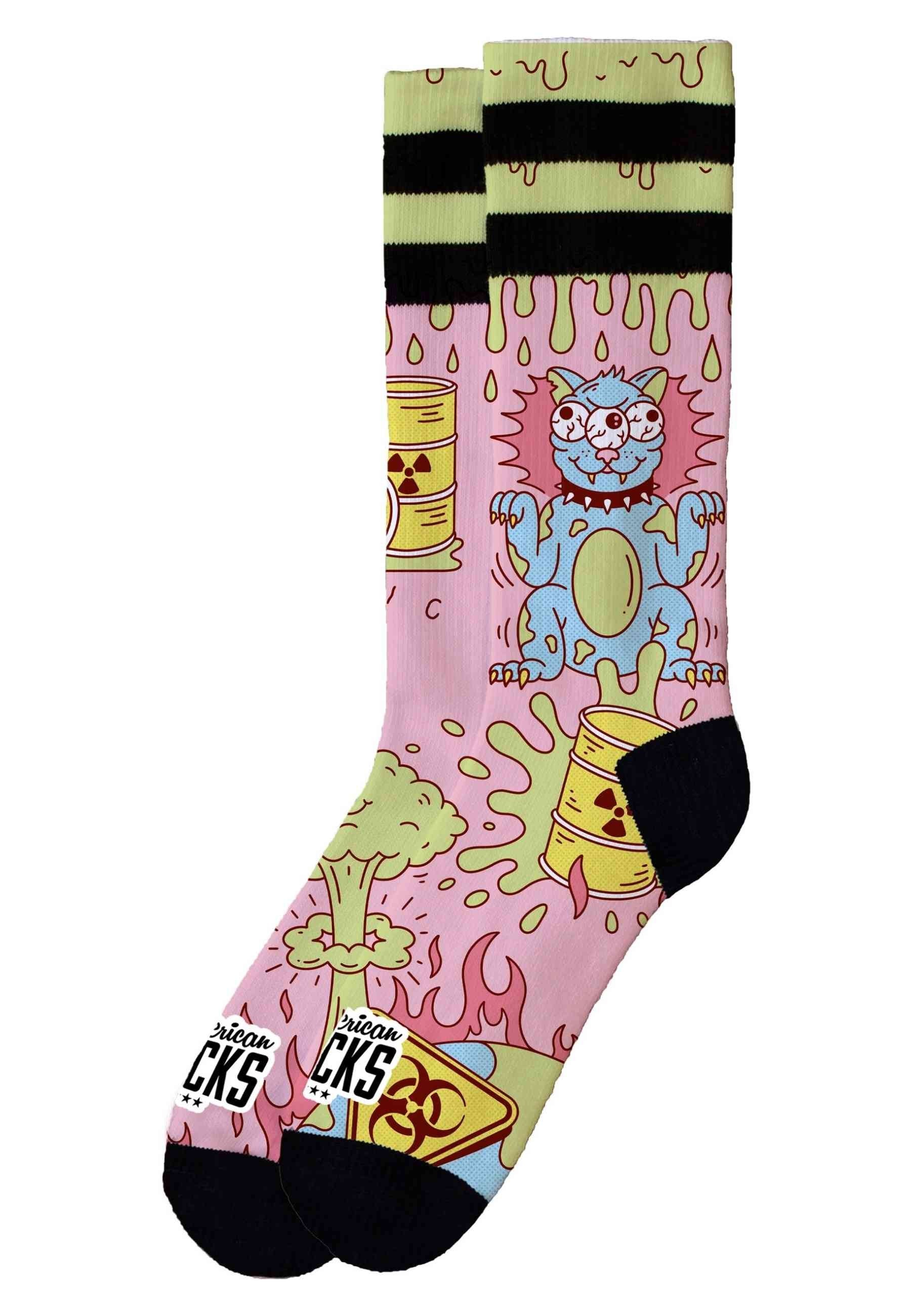 CALCETINES AMERICAN SOCKS ROSAS RADIOACTIVE SIGNATURE MID HIGH