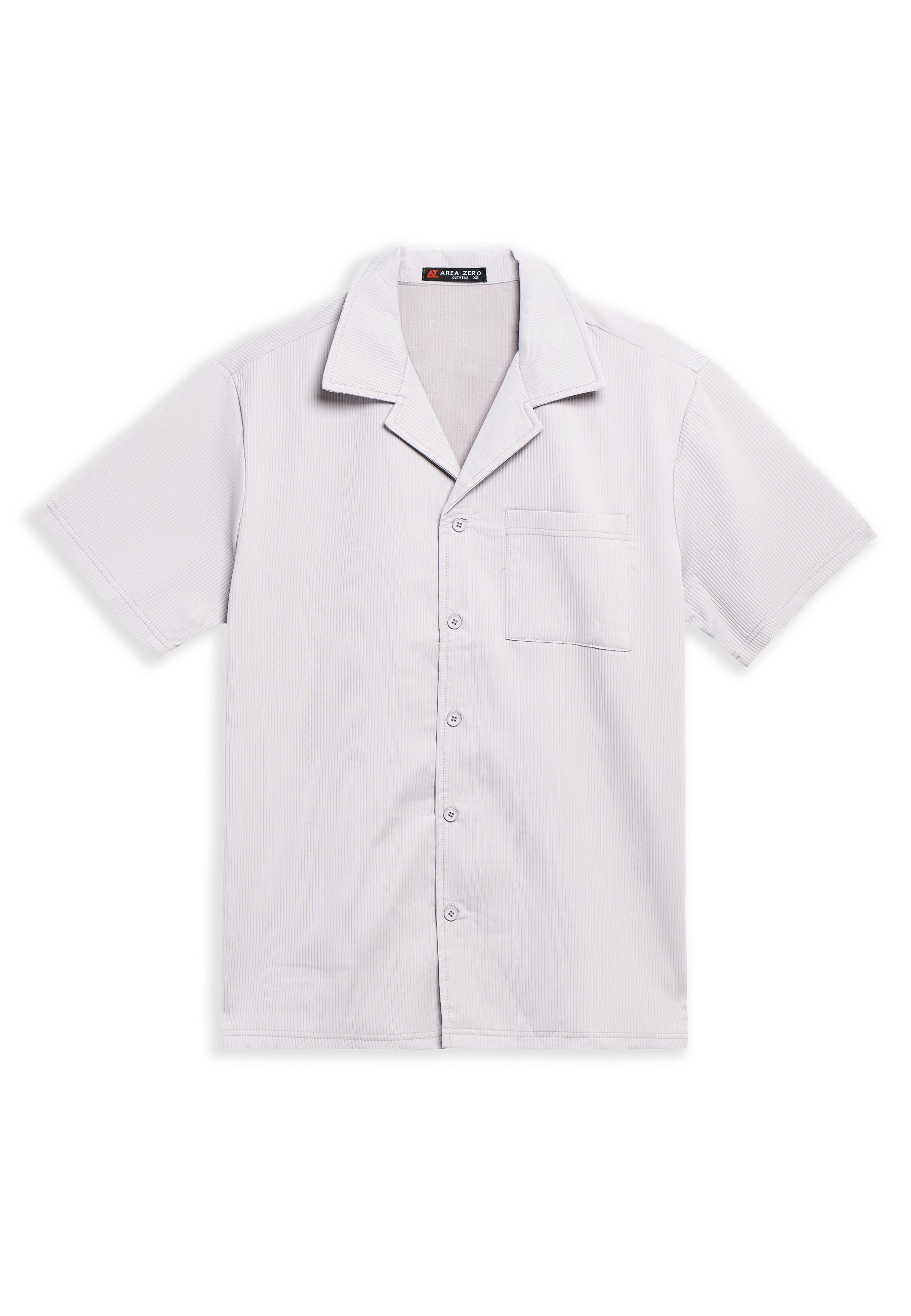 CAMISA AREA ZERO GRIS FRONT POCKET STRIPPED SHIRT