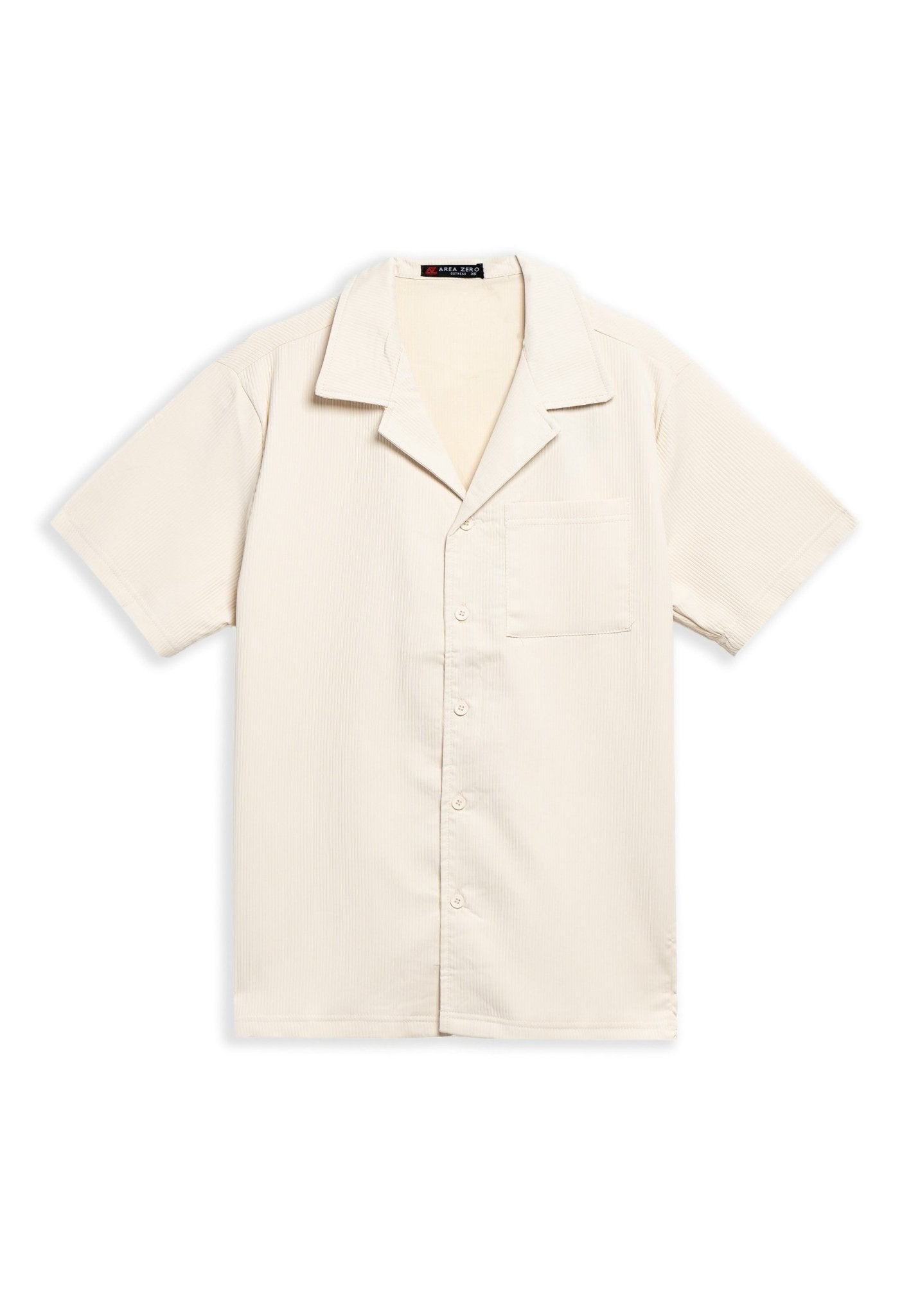 CAMISA BEIGE FRONT POCKET STRIPPED SHIRT - AREA ZERO