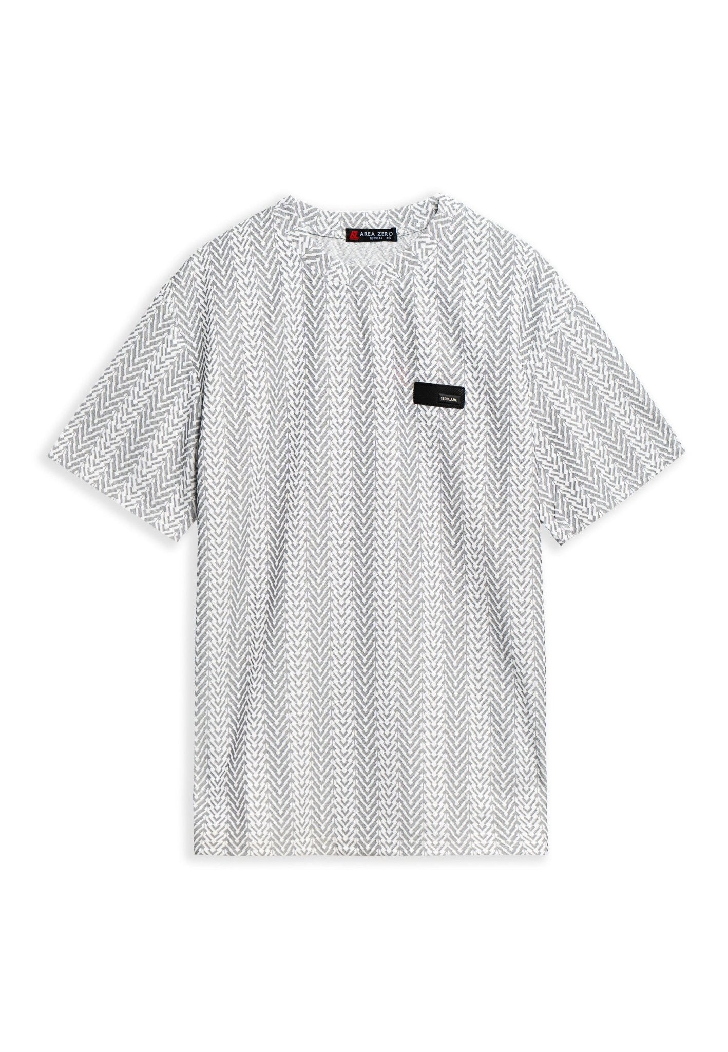 CAMISA GRIS RAYAS SPIKED TEE - AREA ZERO