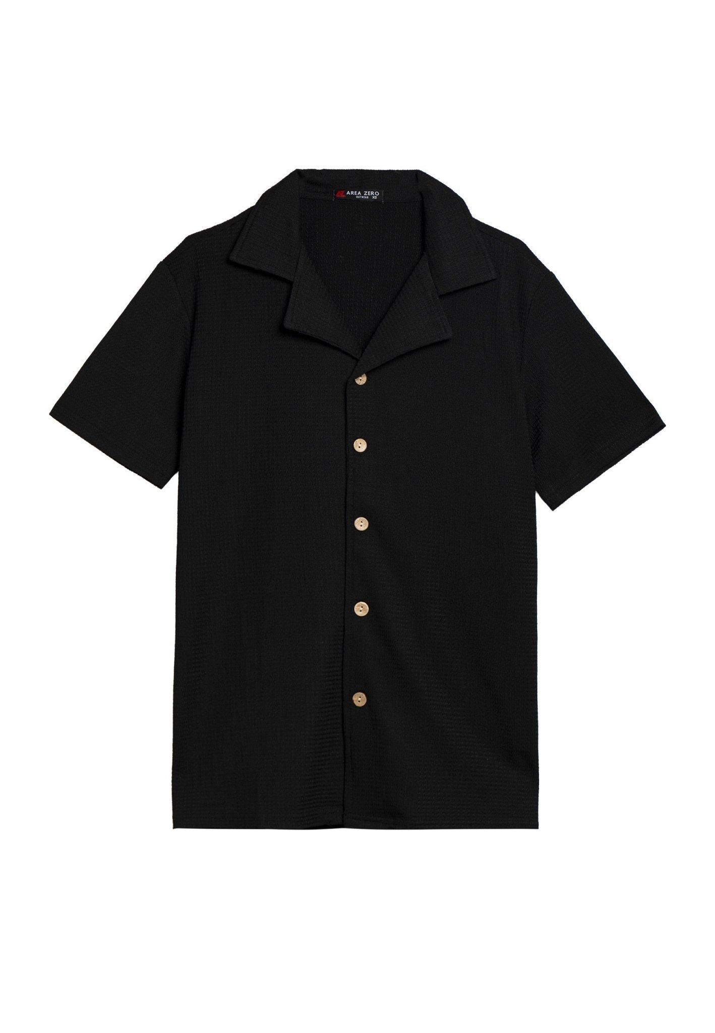 CAMISA NEGRA BRAIDED SHIRT - AREA ZERO