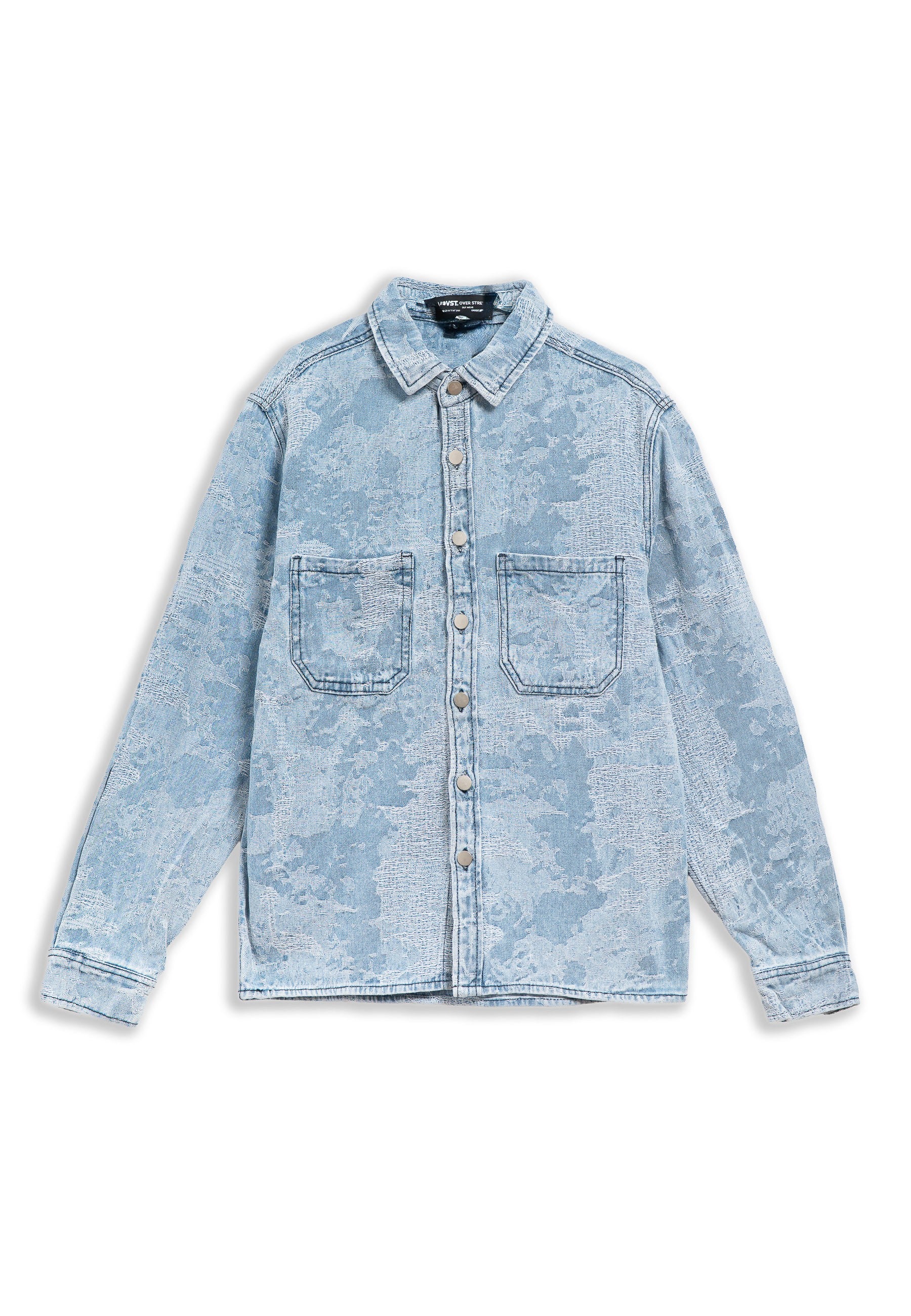 CAMISA VAQUERA BLEACH DENIM CAMO SHIRT