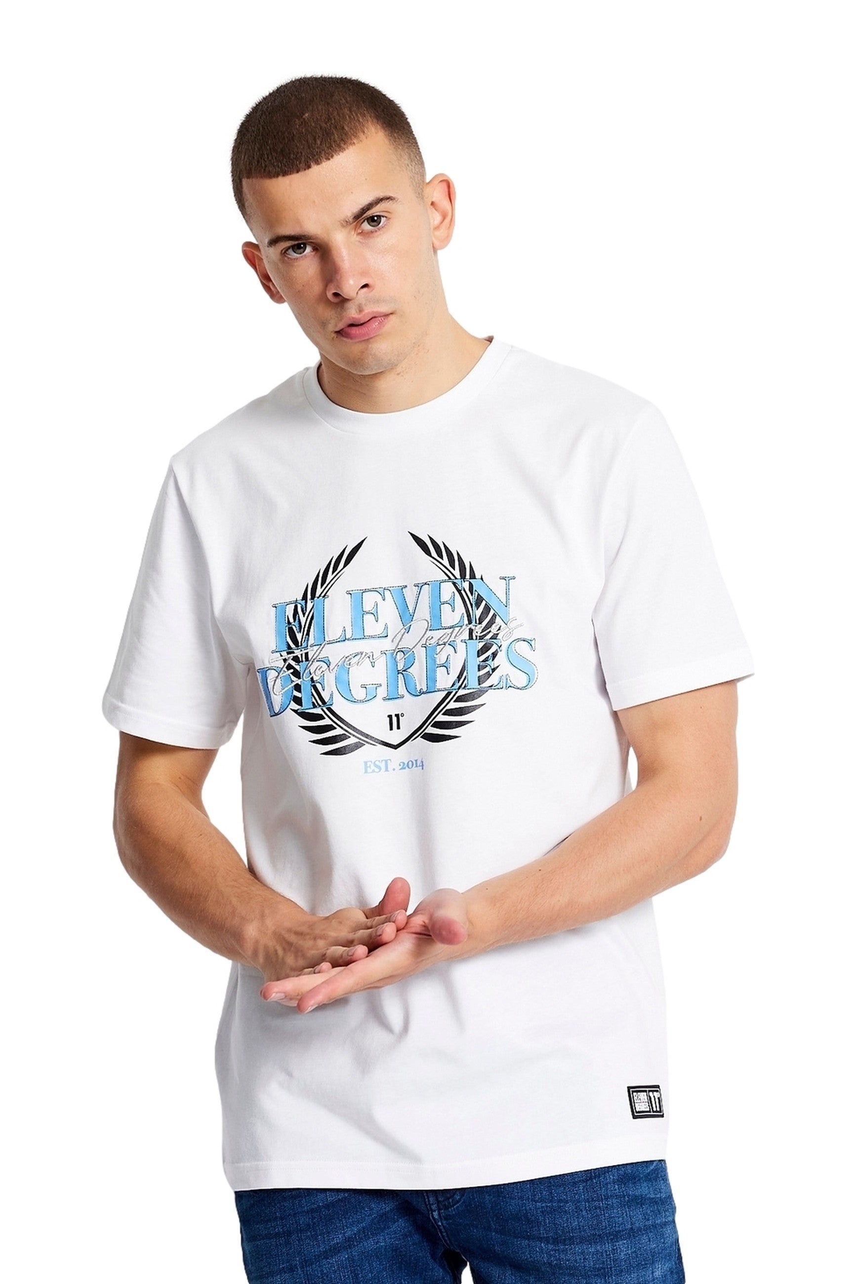 CAMISETA 11 DEGREES BLANCA CREST GRAPHIC TEE
