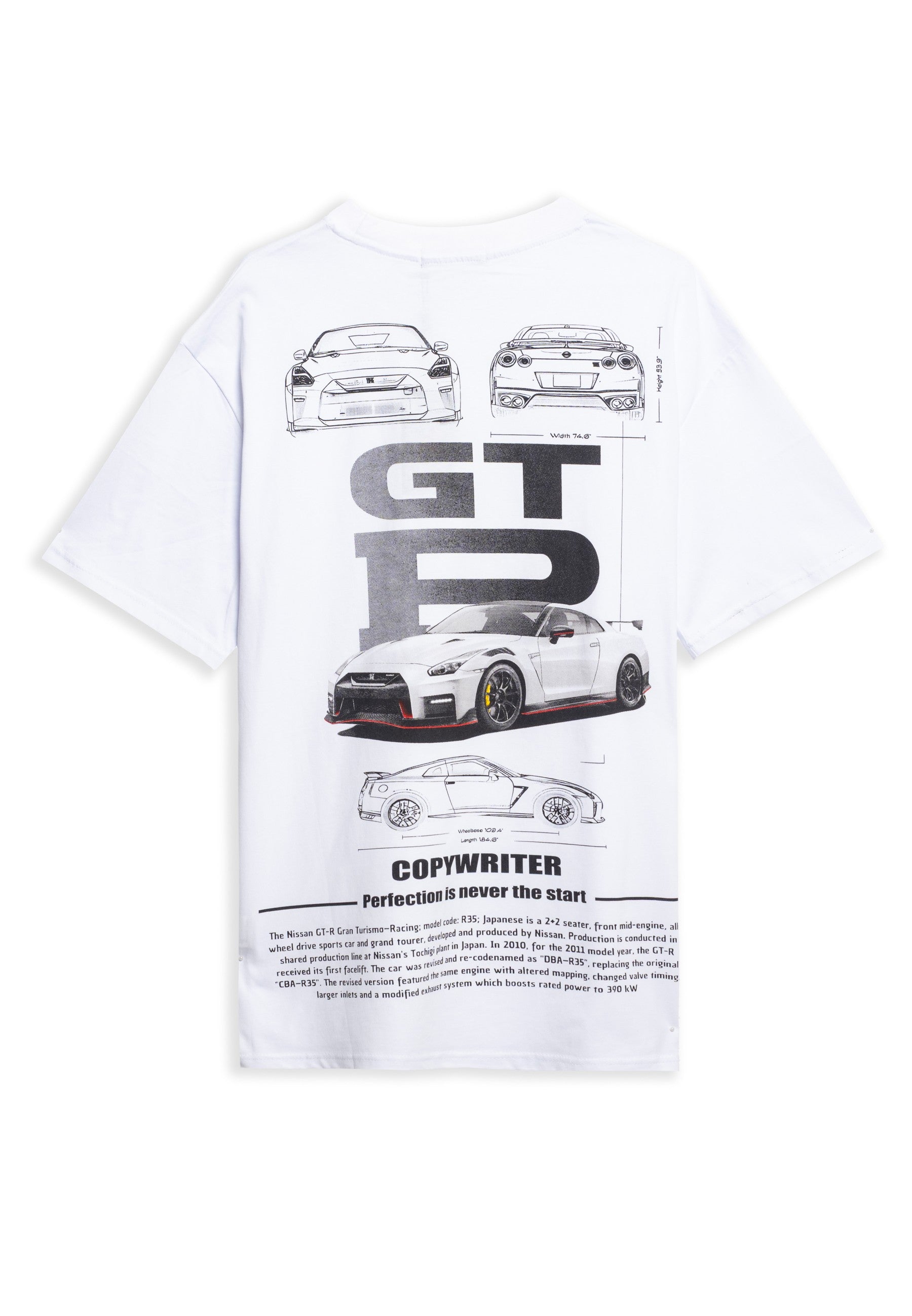 CAMISETA AREA ZERO BLANCA GTR COPYWRITTER OVERSIZED TEE