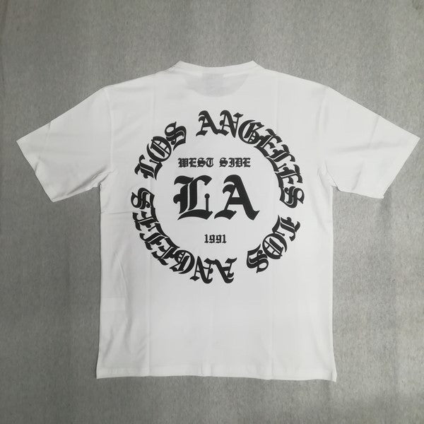 CAMISETA BLANCA LOS ANGELES FLOCKED LOGO OVERSIZED TEE