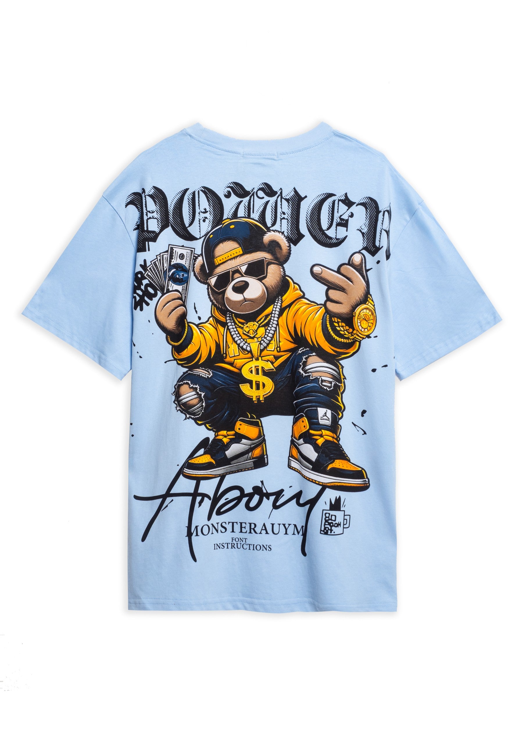 CAMISETA AREA ZERO CELESTE POWER BEAR OVERSIZED TEE