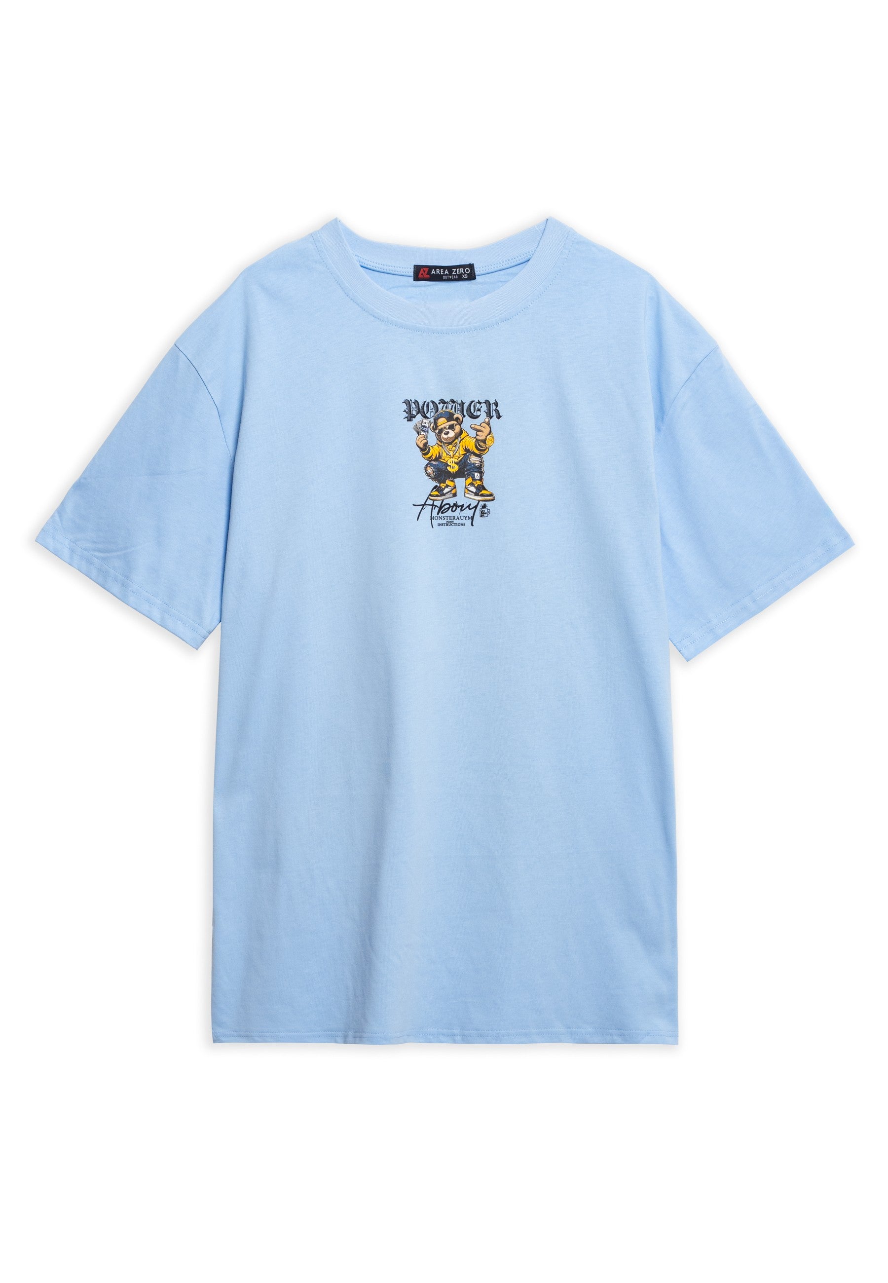 CAMISETA AREA ZERO CELESTE POWER BEAR OVERSIZED TEE