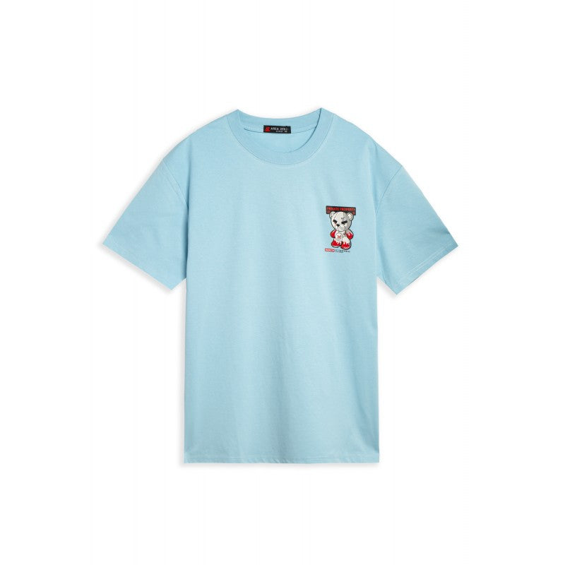 CAMISETA AREA ZERO CELESTE RESTRICTED BEAR OVERSIZED TEE