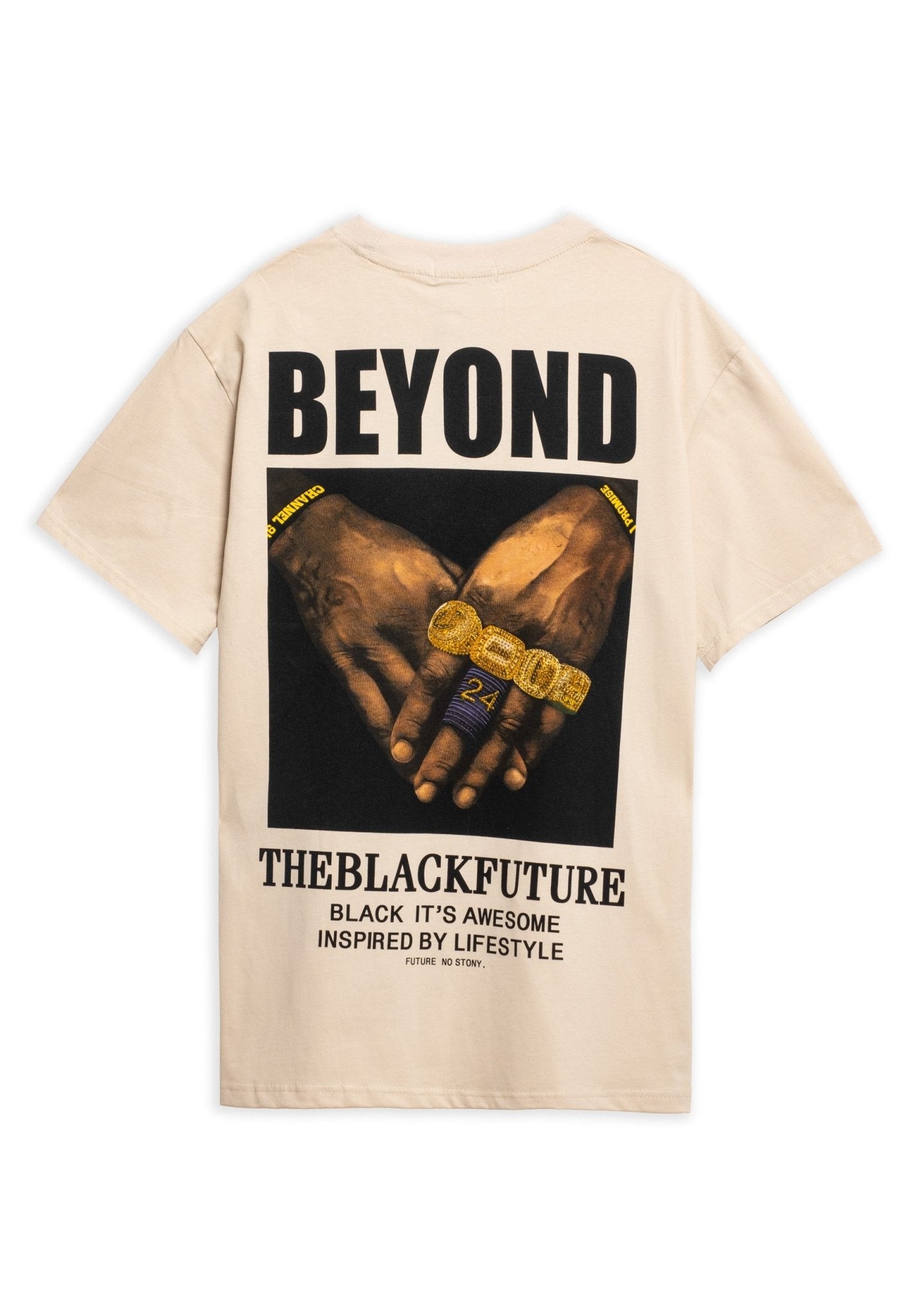 CAMISETA BEIGE BEYOND RINGS OVERSIZED TEE - AREA ZERO