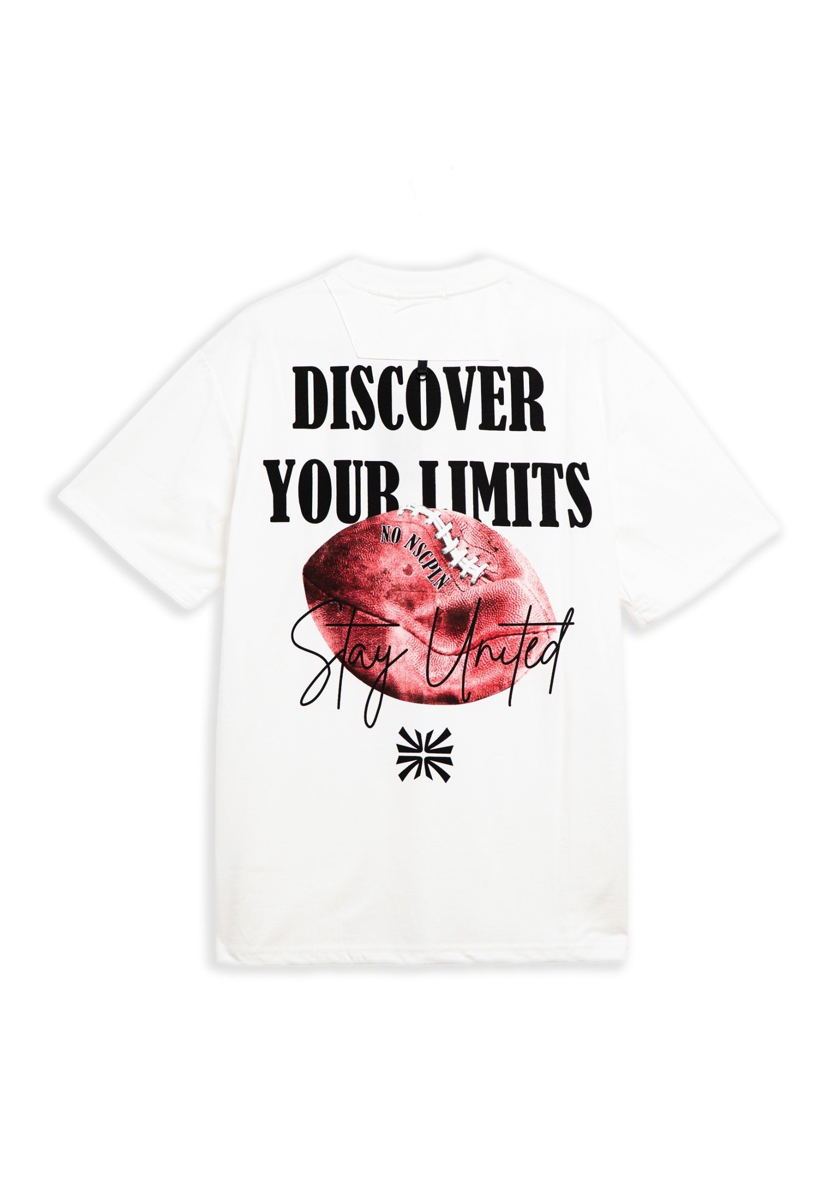 CAMISETA BLANCA DISCOVER YOUR LIMITS OVERSIZED TEE