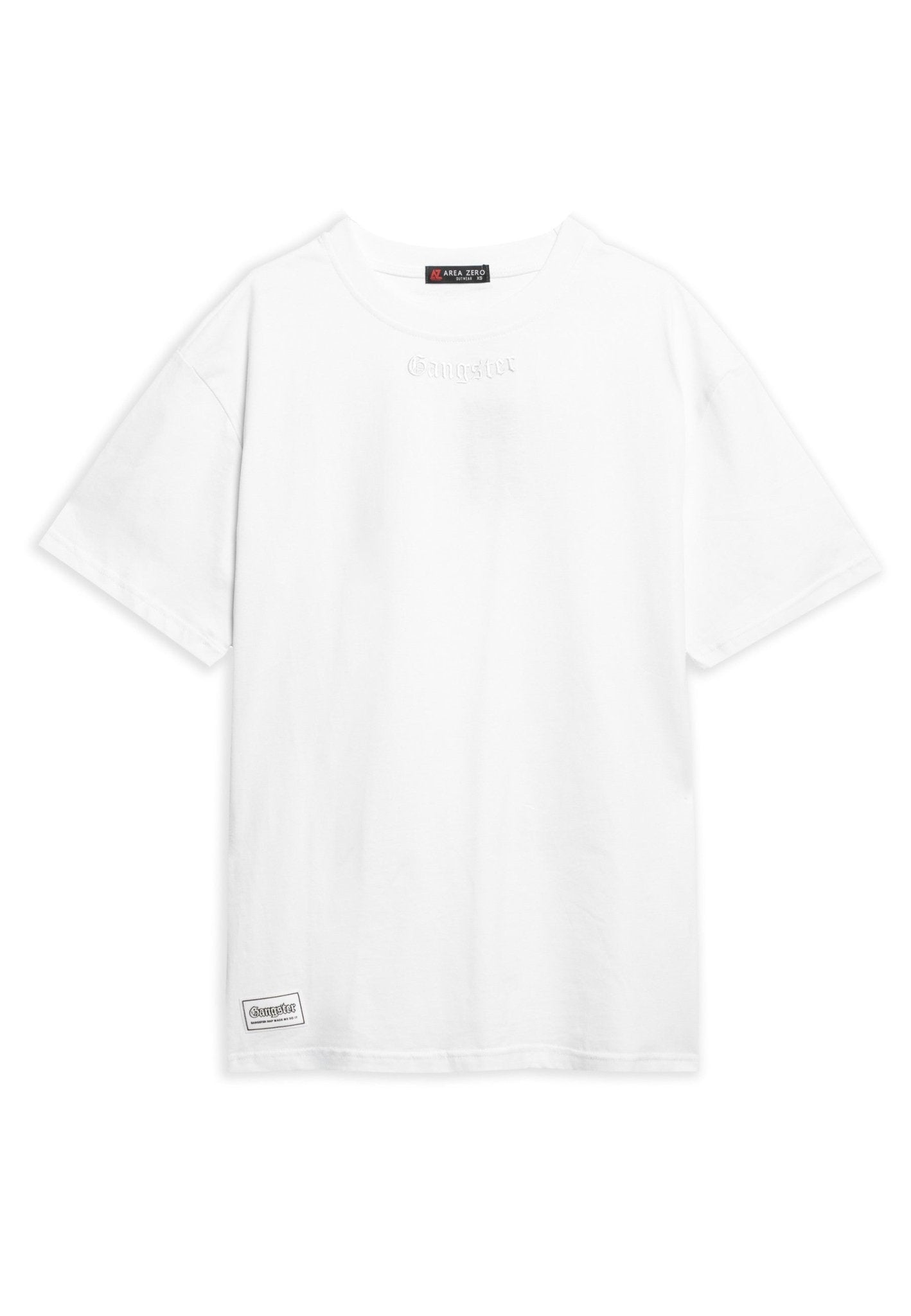 CAMISETA BLANCA GANGSTER RAP OVERSIZED TEE - AREA ZERO