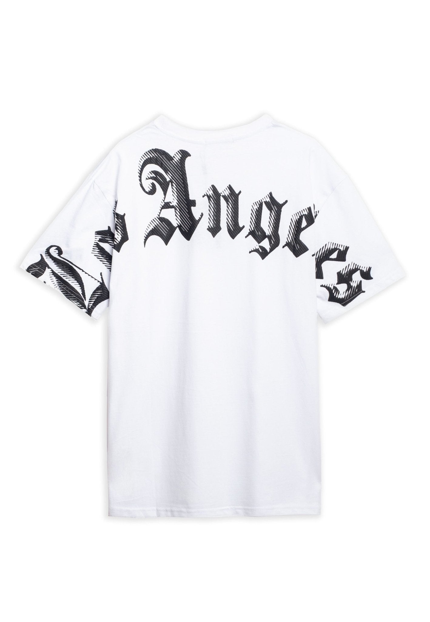 CAMISETA BLANCA LOS ANGELES BACK LOGO OVERSIZED TEE - AREA ZERO