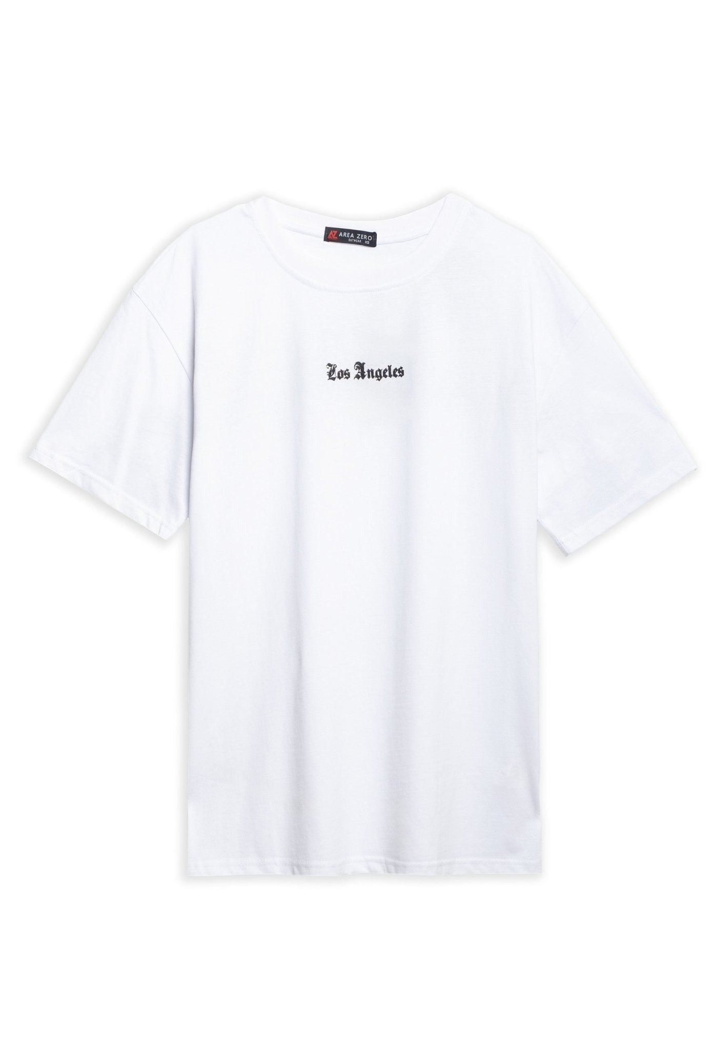 CAMISETA BLANCA LOS ANGELES BACK LOGO OVERSIZED TEE - AREA ZERO