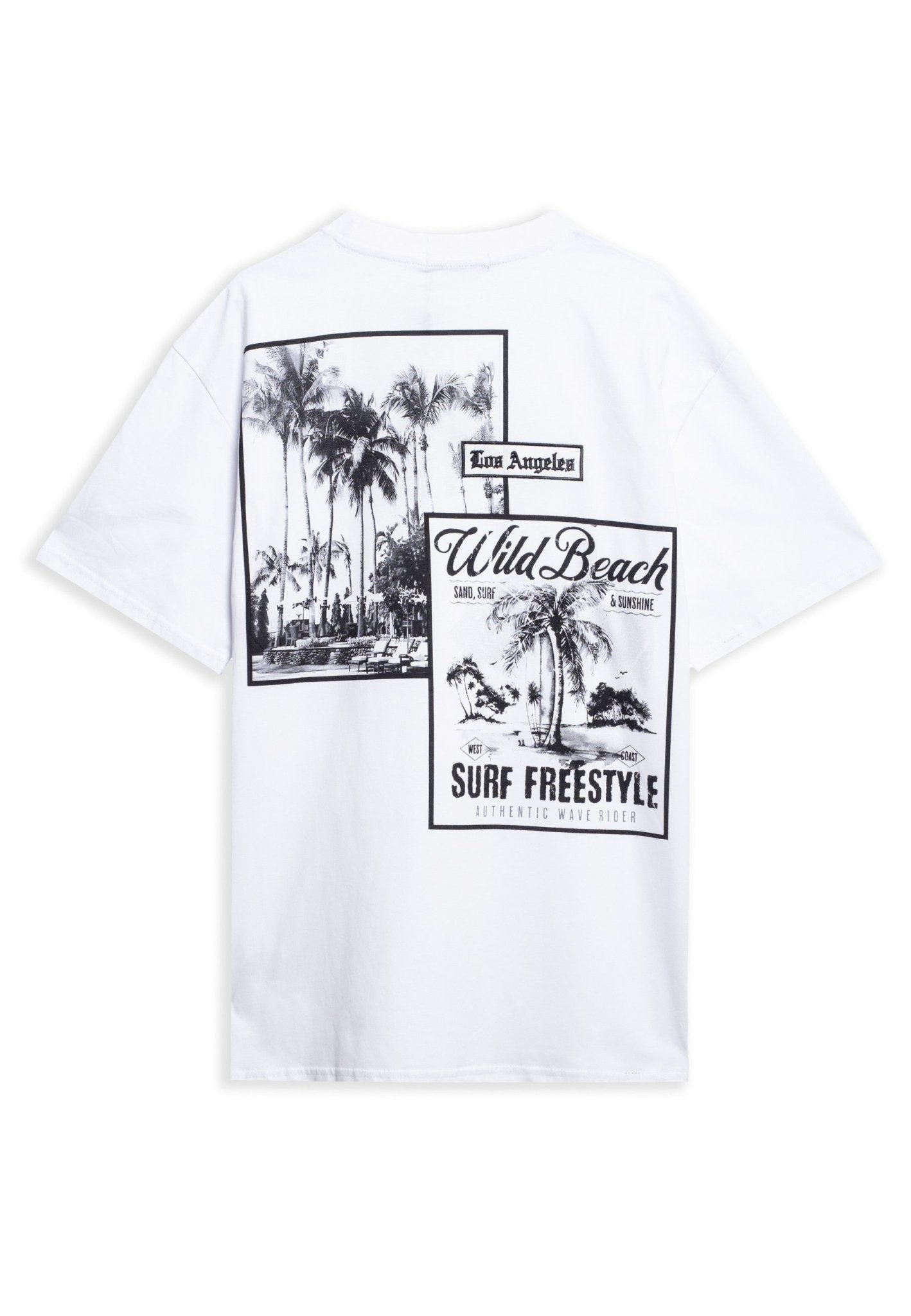 CAMISETA BLANCA LOS ANGELES WILD BEACH OVERSIZED TEE - AREA ZERO