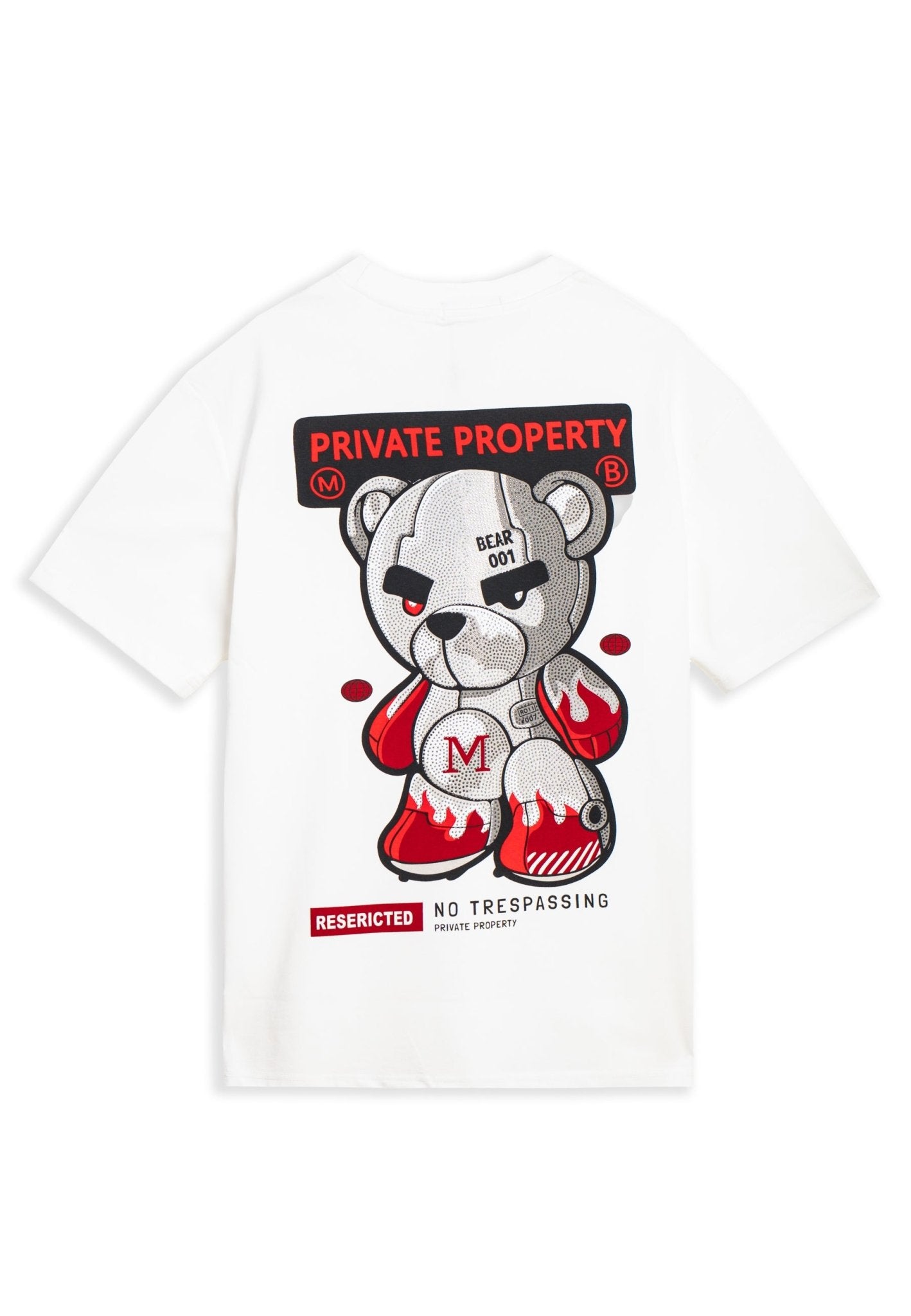 CAMISETA BLANCA RESTRICTED BEAR OVERSIZED TEE - AREA ZERO