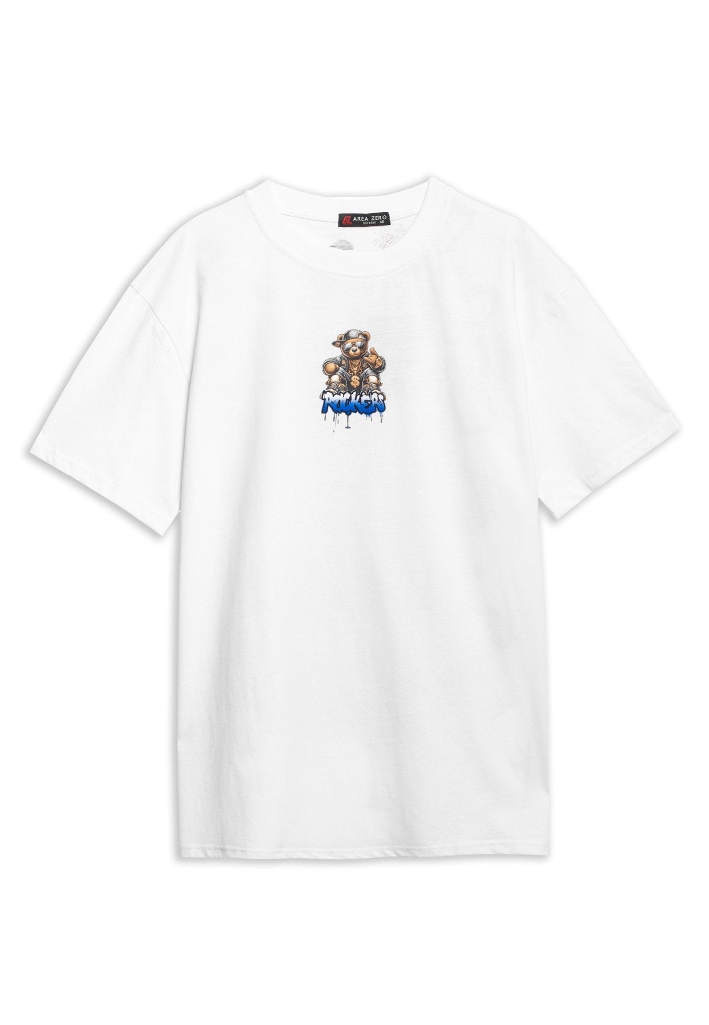 CAMISETA BLANCA ROCKER BEAR OVERSIZED TEE - AREA ZERO