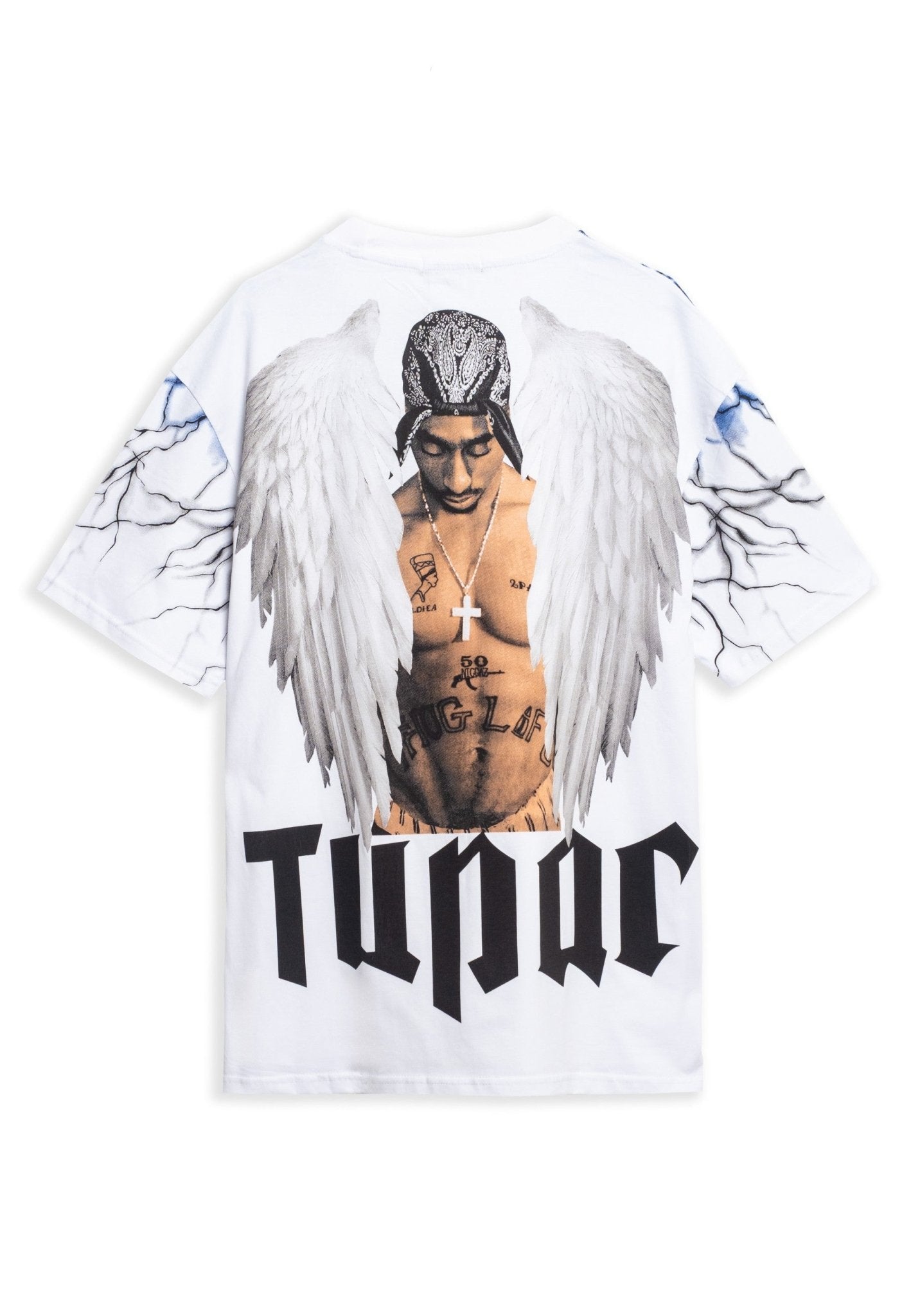 CAMISETA BLANCA TUPAC WINGS OVERSIZED TEE - AREA ZERO