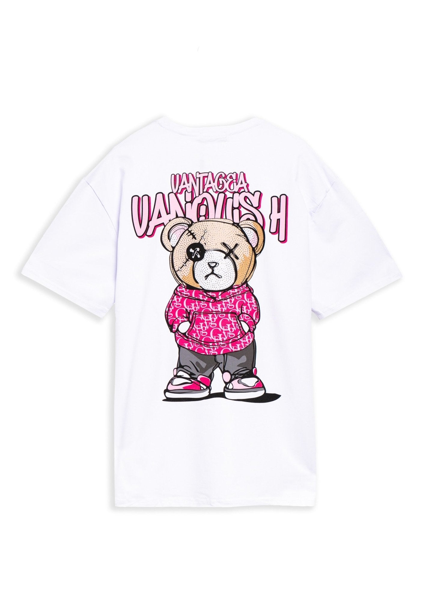 CAMISETA BLANCA/ROSA URBAN BEAR OVERSIZED TEE - AREA ZERO