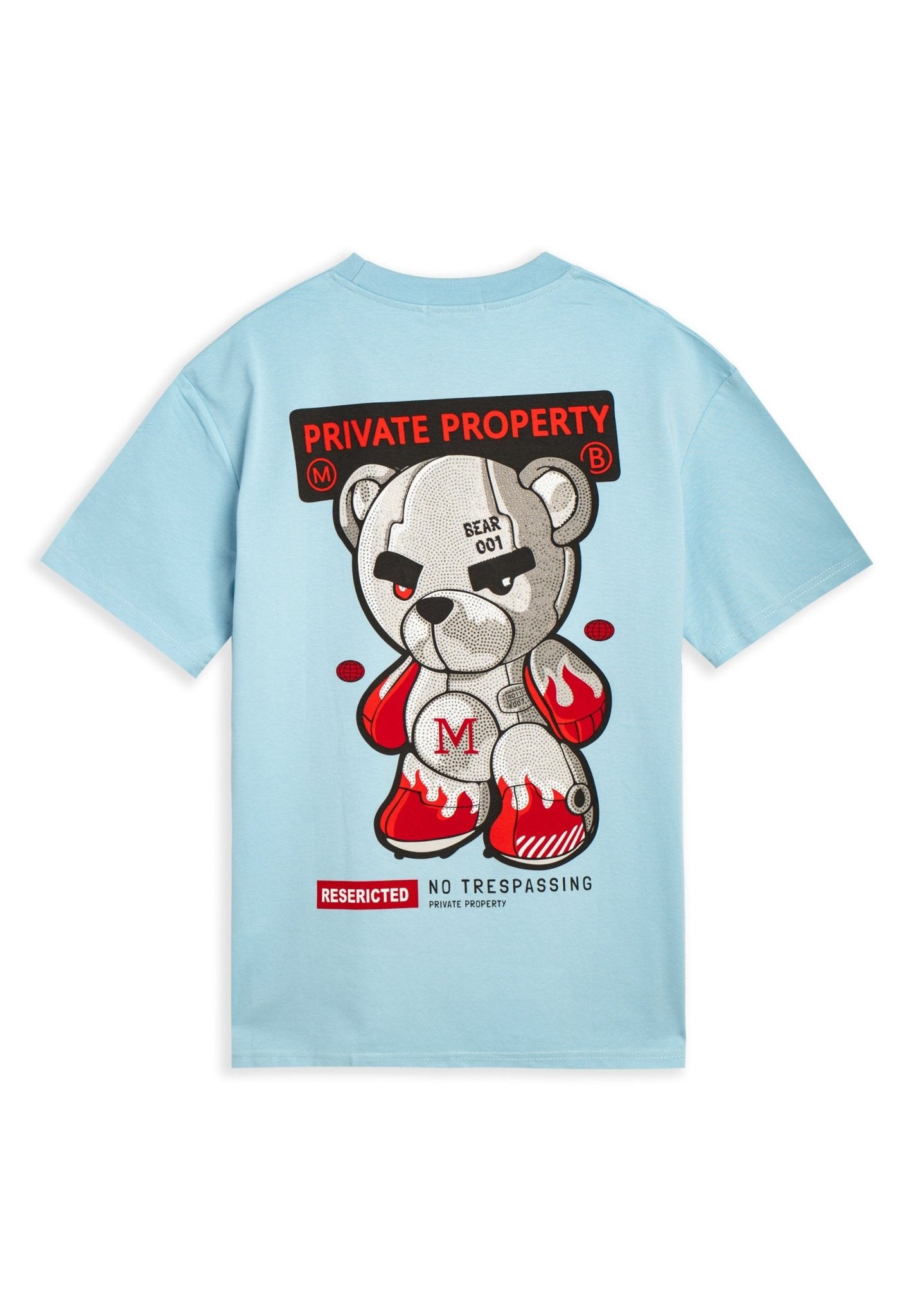 CAMISETA CELESTE RESTRICTED BEAR OVERSIZED TEE - AREA ZERO