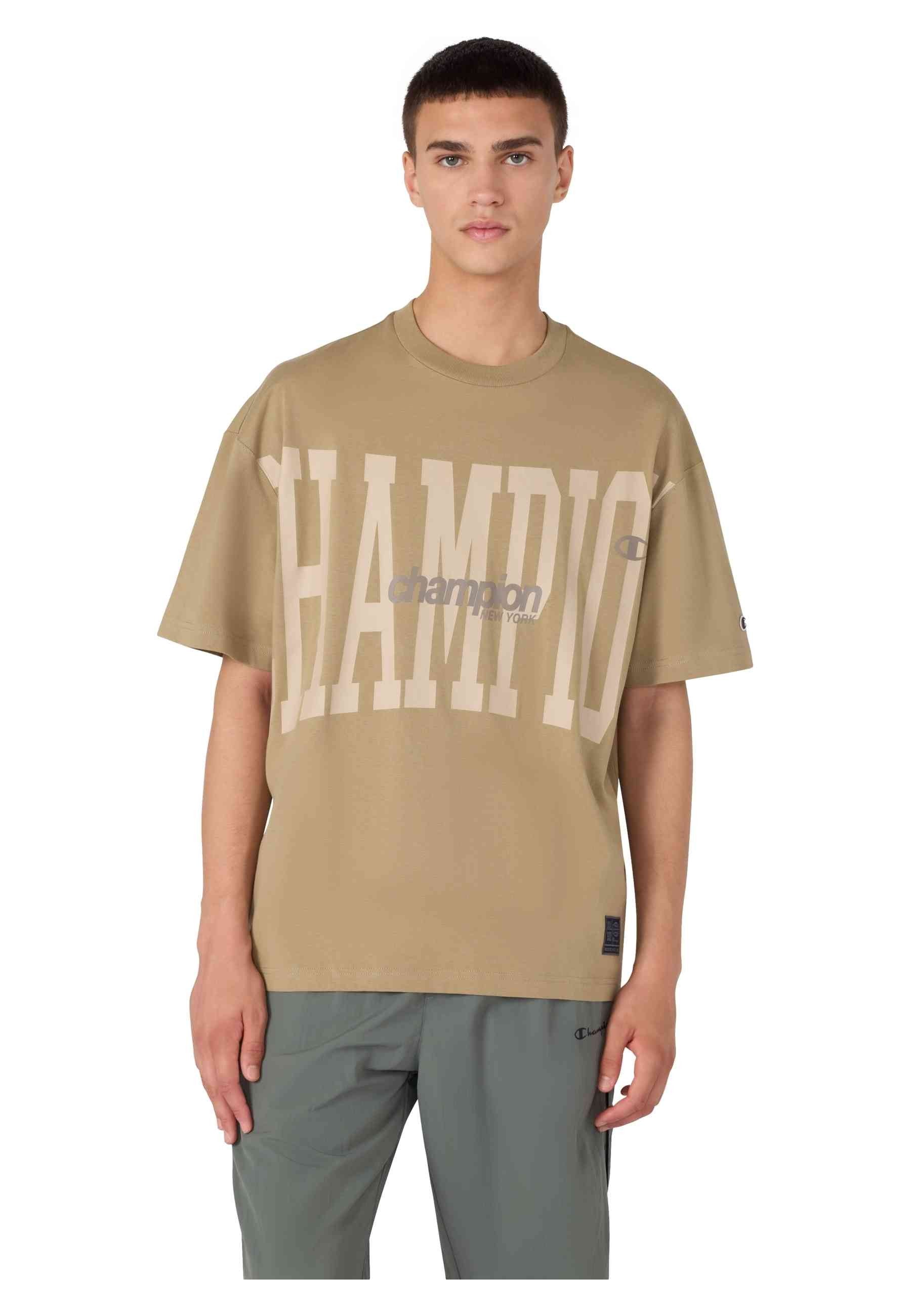 CAMISETA CHAMPION BEIGE MAXI LOGO URBAN CONTEMPORARY TEE