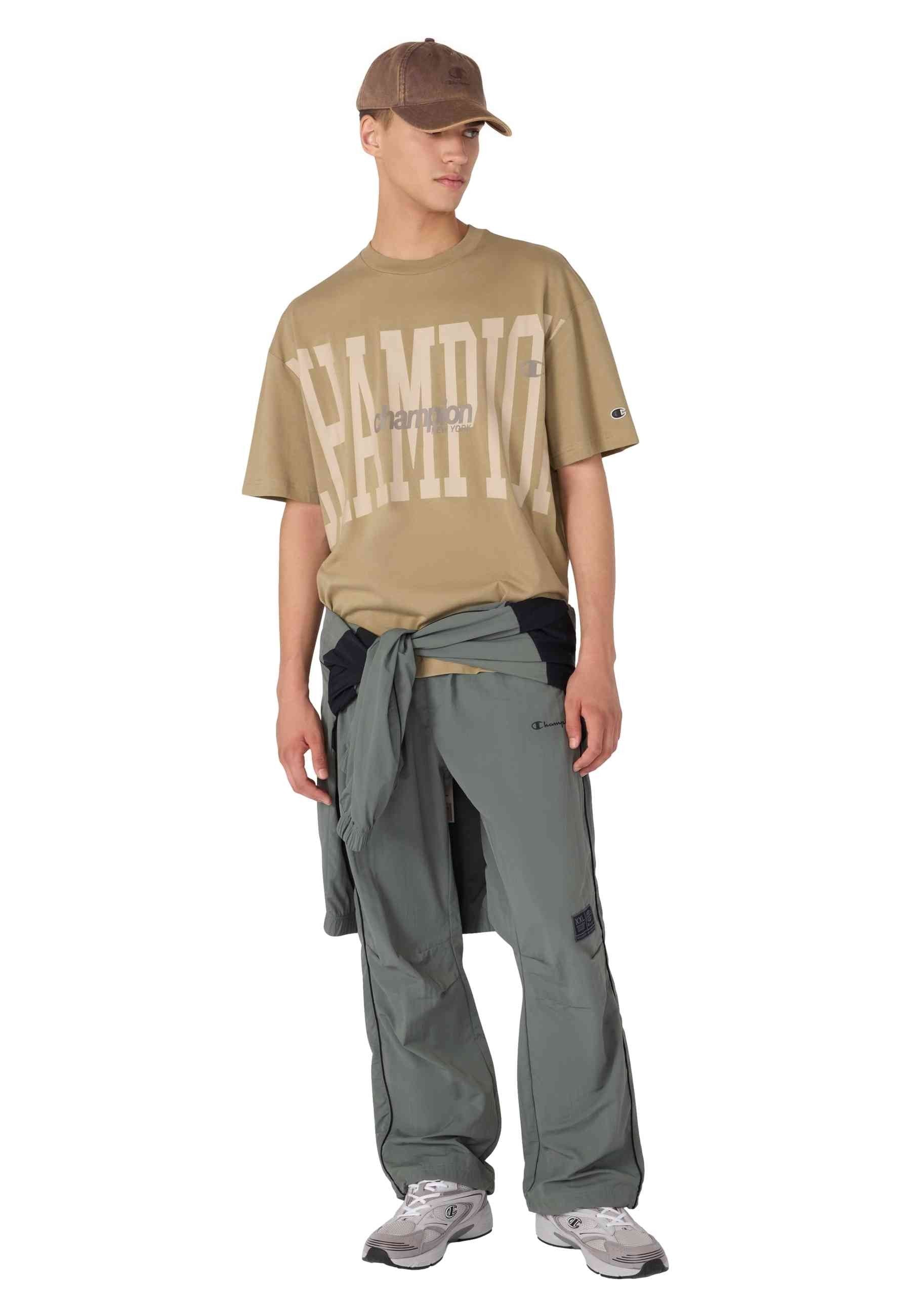 CAMISETA CHAMPION BEIGE MAXI LOGO URBAN CONTEMPORARY TEE