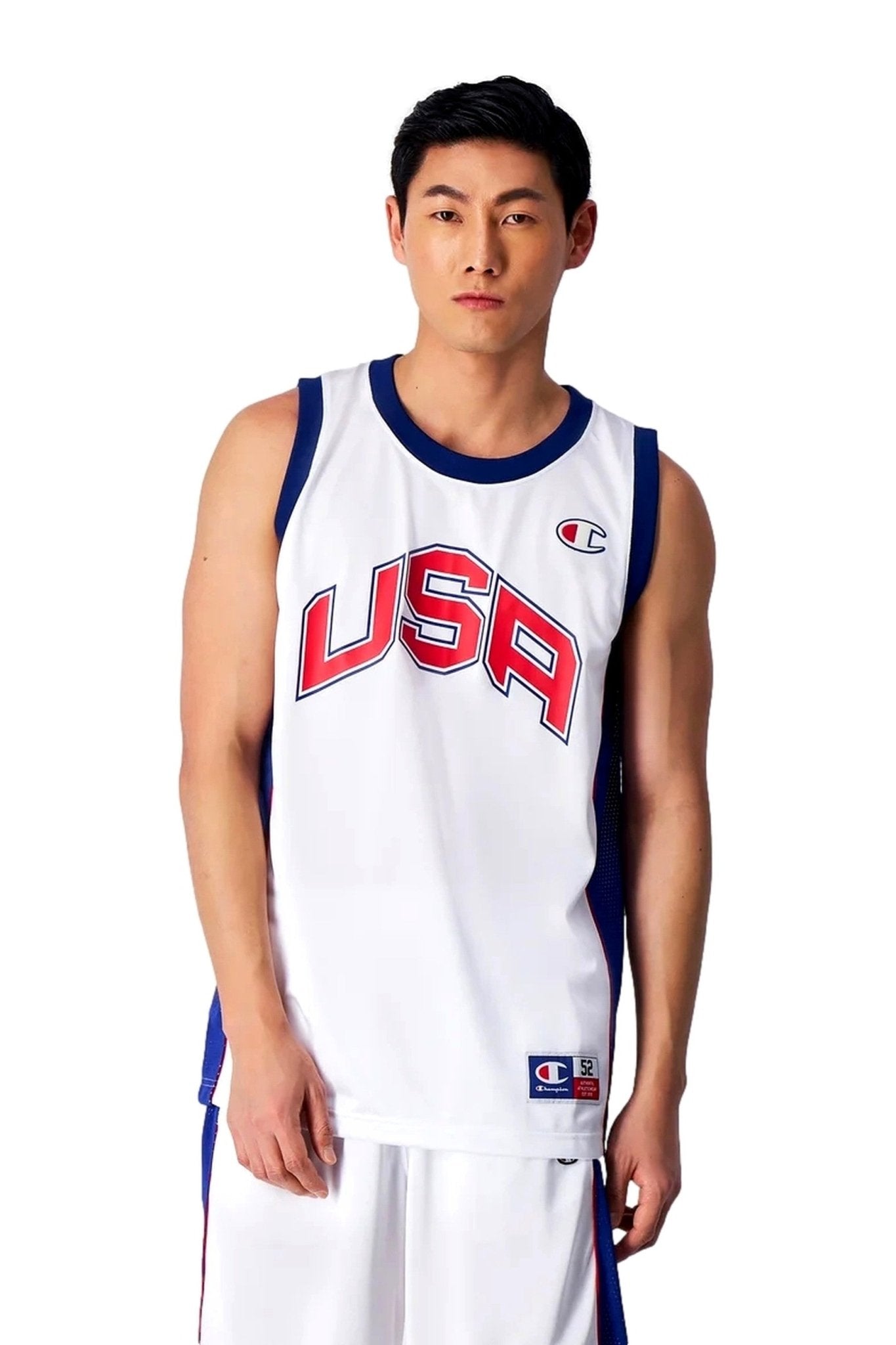 CAMISETA CHAMPION BLANCA BASKET TANK TOP USA LOGO - AREA ZERO