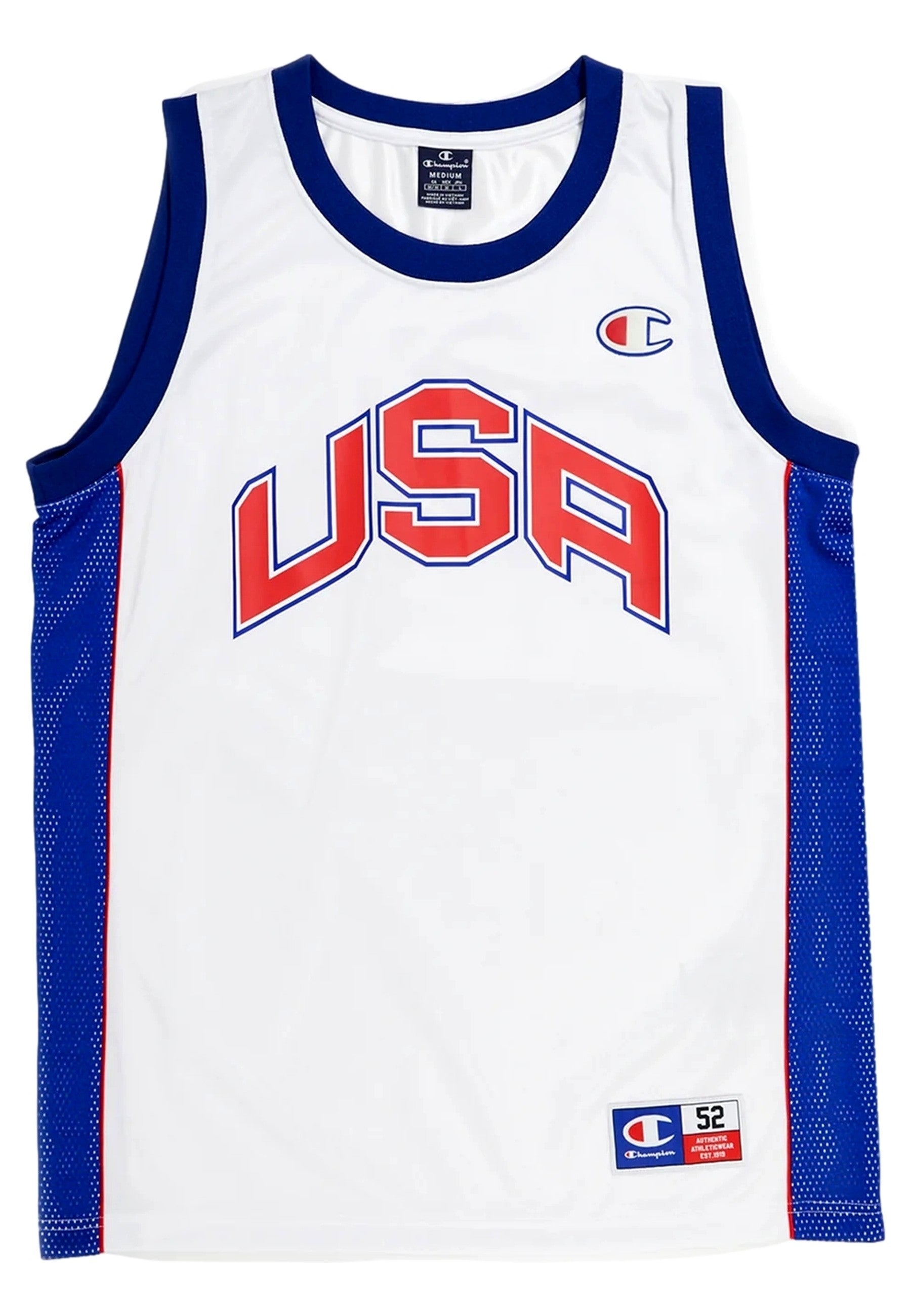 CAMISETA CHAMPION BLANCA BASKET TANK TOP USA LOGO