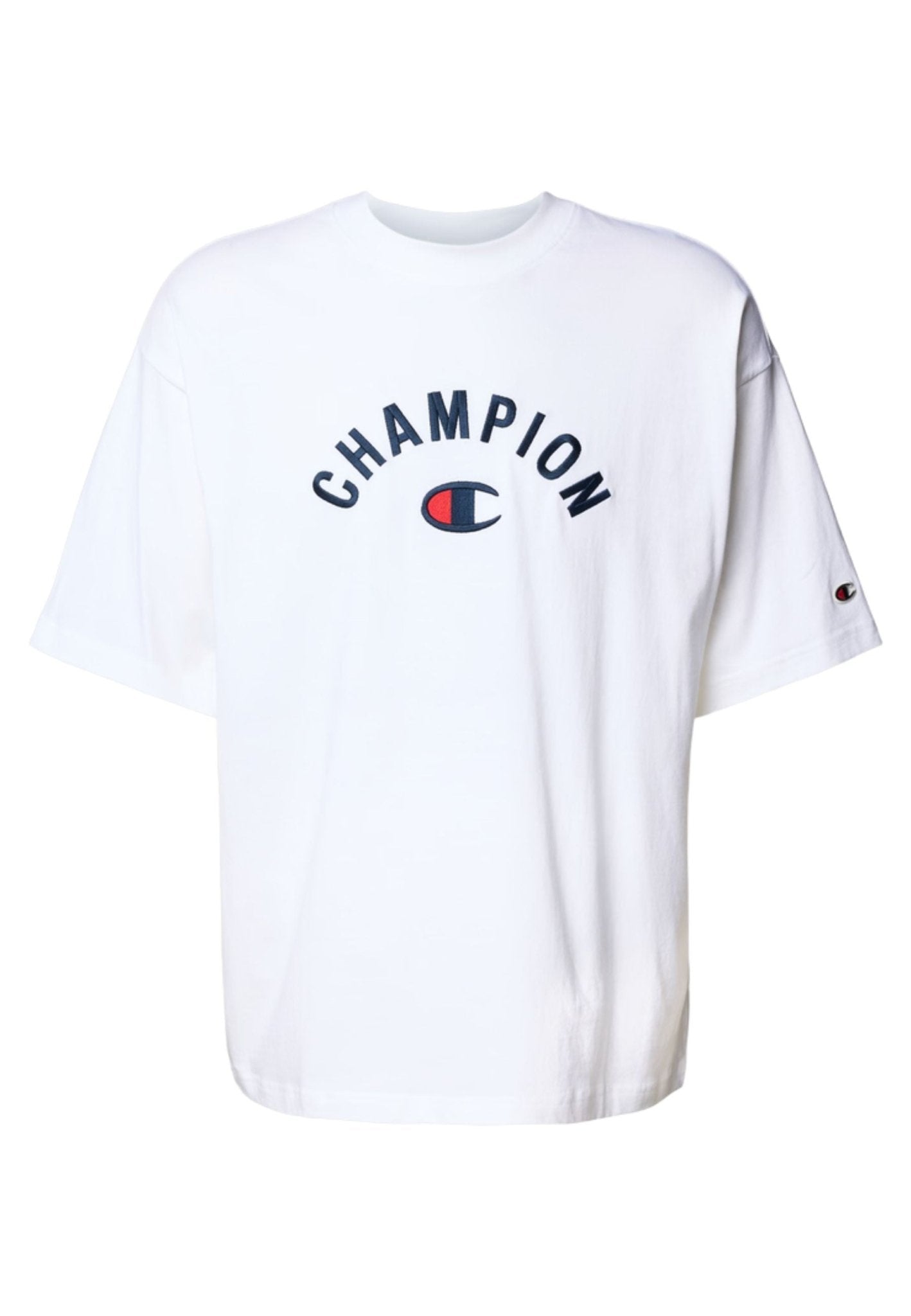 CAMISETA CHAMPION BLANCA EMBROIDERED LOGO T - SHAPE TEE - AREA ZERO