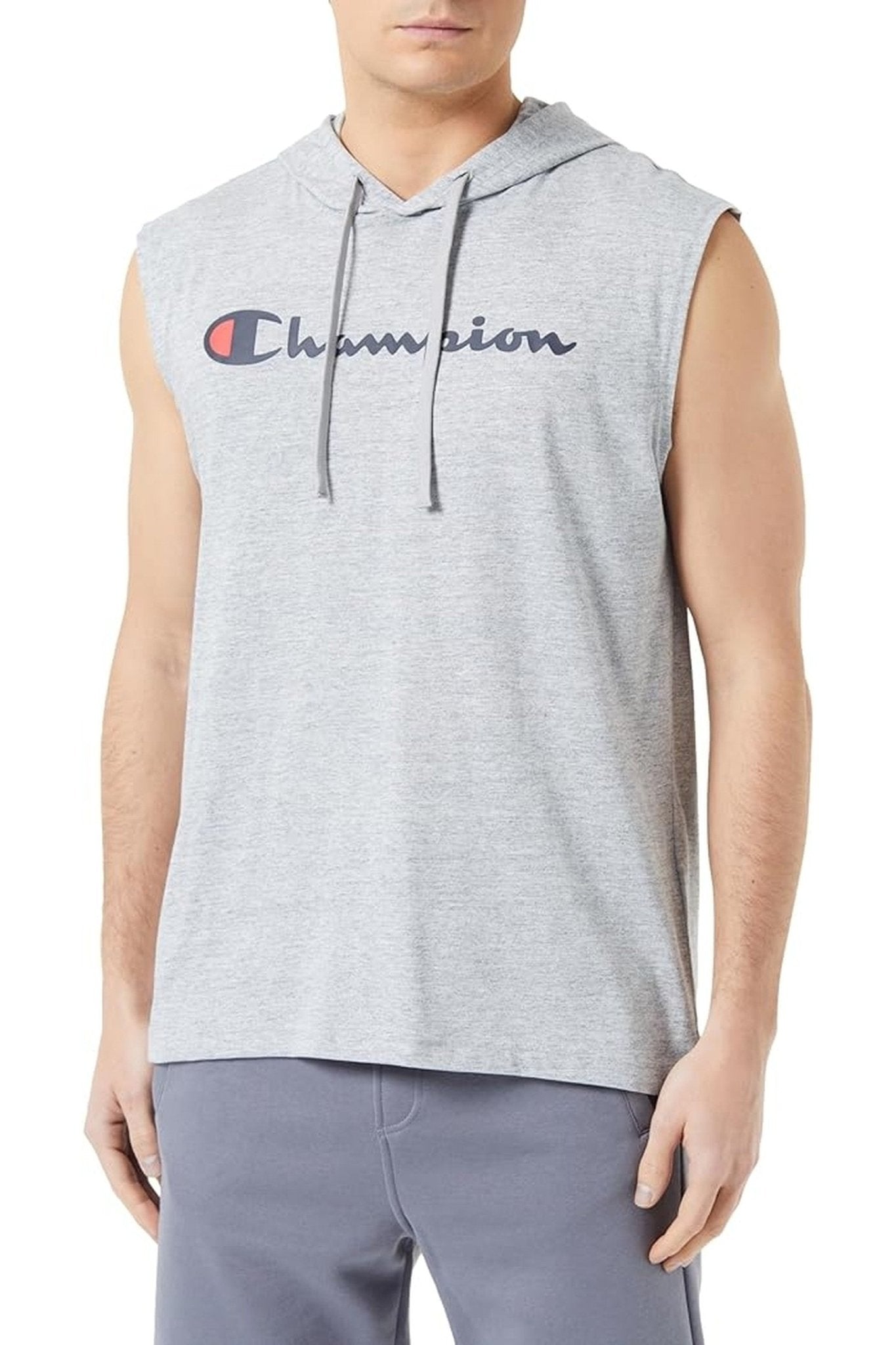 CAMISETA CHAMPION GRIS LEGACY LOGO HOODED VEST - AREA ZERO