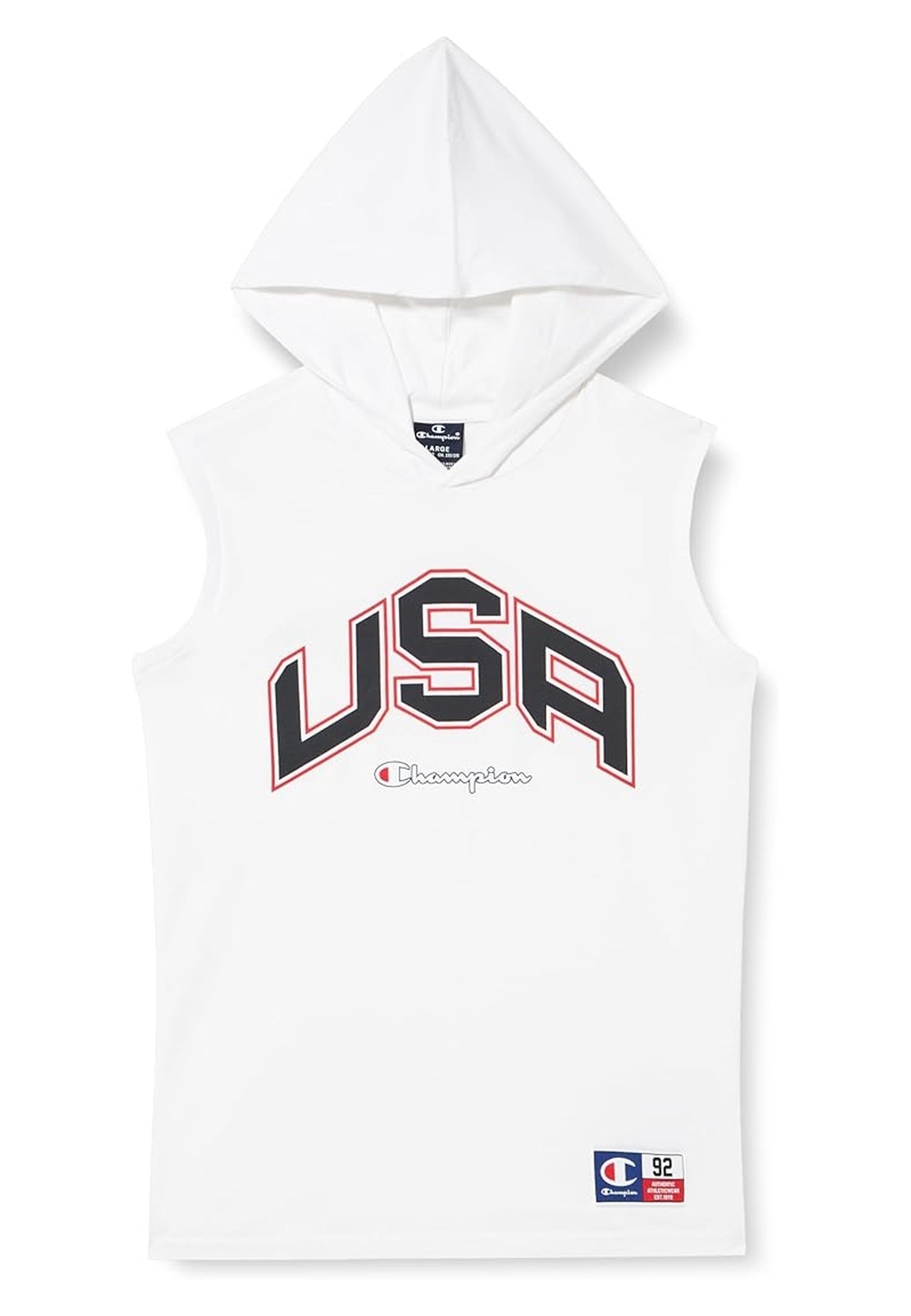 CAMISETA CHAMPION JUNIOR BLANCA USA SLEEVELESS HODDED TEE