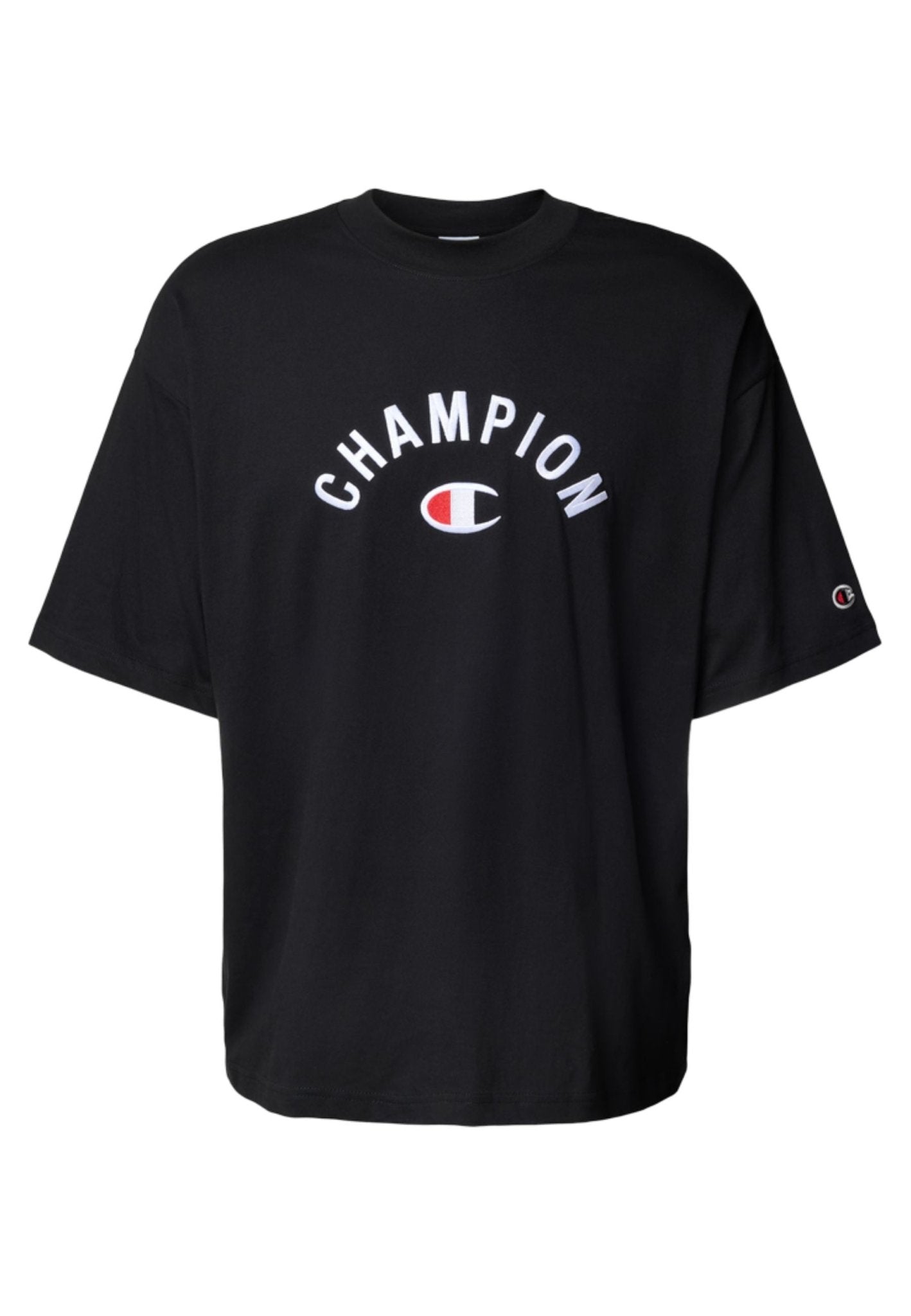 CAMISETA CHAMPION NEGRA EMBROIDERED LOGO T - SHAPE TEE - AREA ZERO