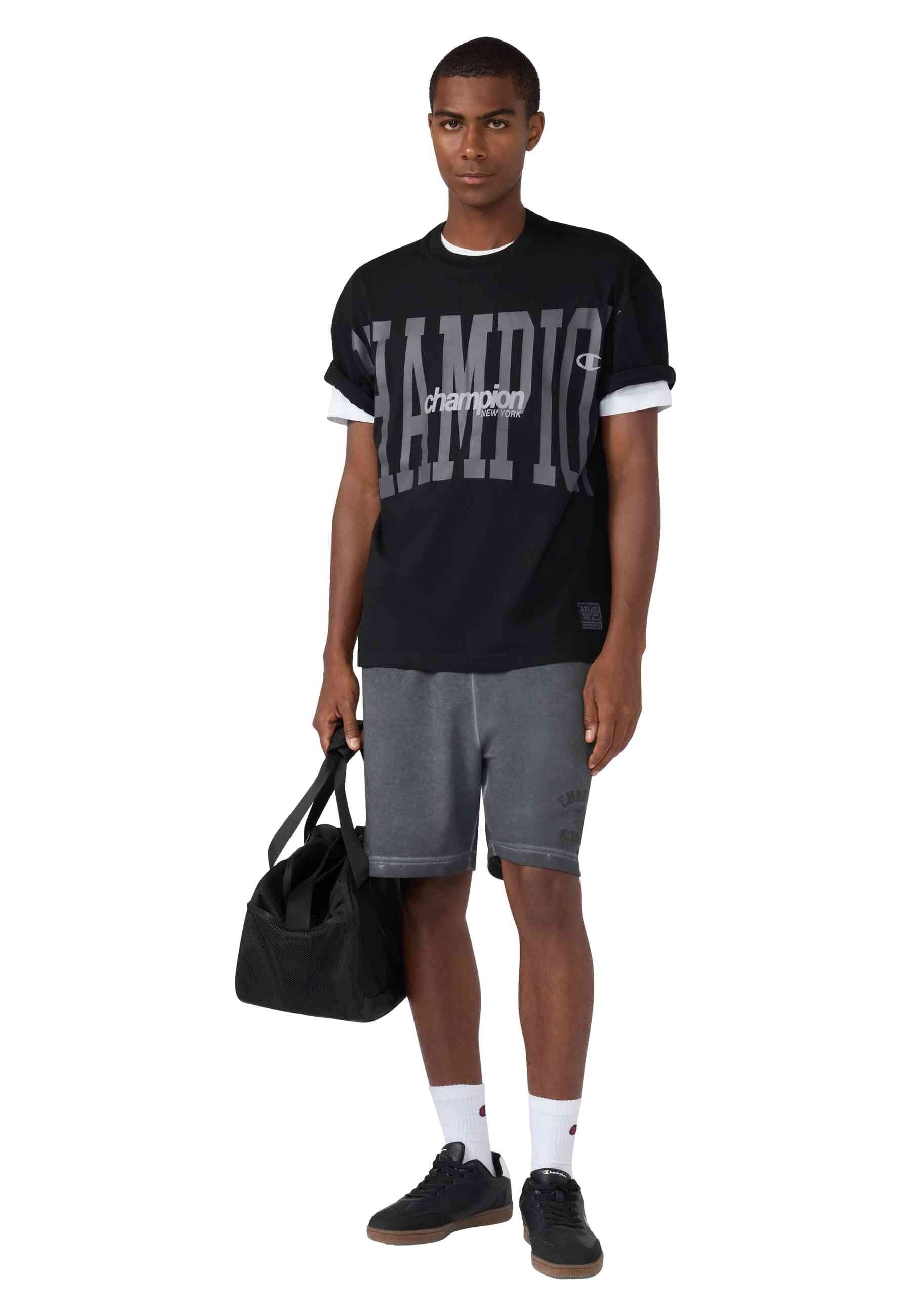 CAMISETA CHAMPION NEGRA MAXI LOGO URBAN CONTEMPORARY TEE