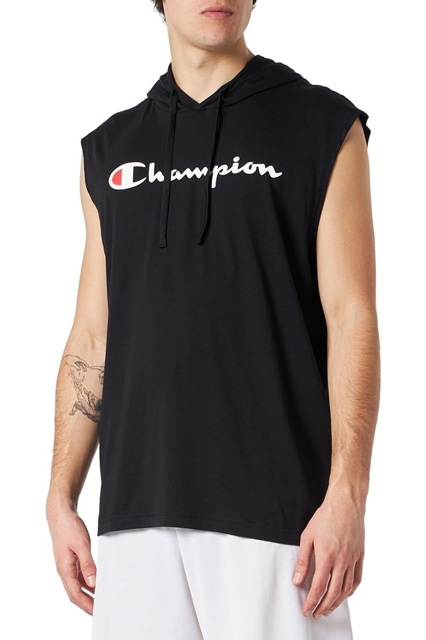 CAMISETA CHAMPION NEGRA TIRANTES LEGACY LOGO HOODED TEE - AREA ZERO