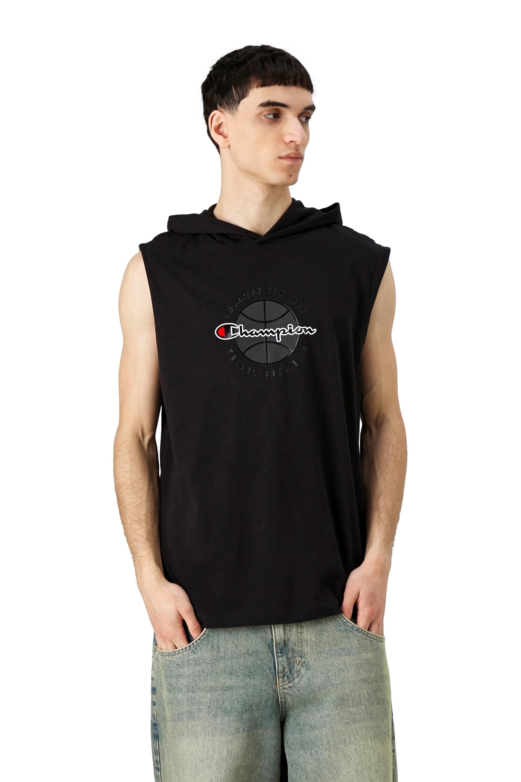 CAMISETA CHAMPION NEGRA TIRANTES SLEEVELESS HOODED TEE